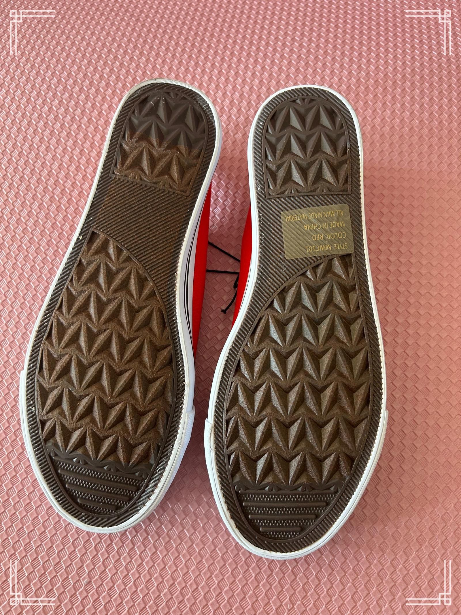Designer Red Canvas Sneakers – Casual Shoes, New Without Box, Size 11 Size US 11 / IT 41 - 4 Thumbnail