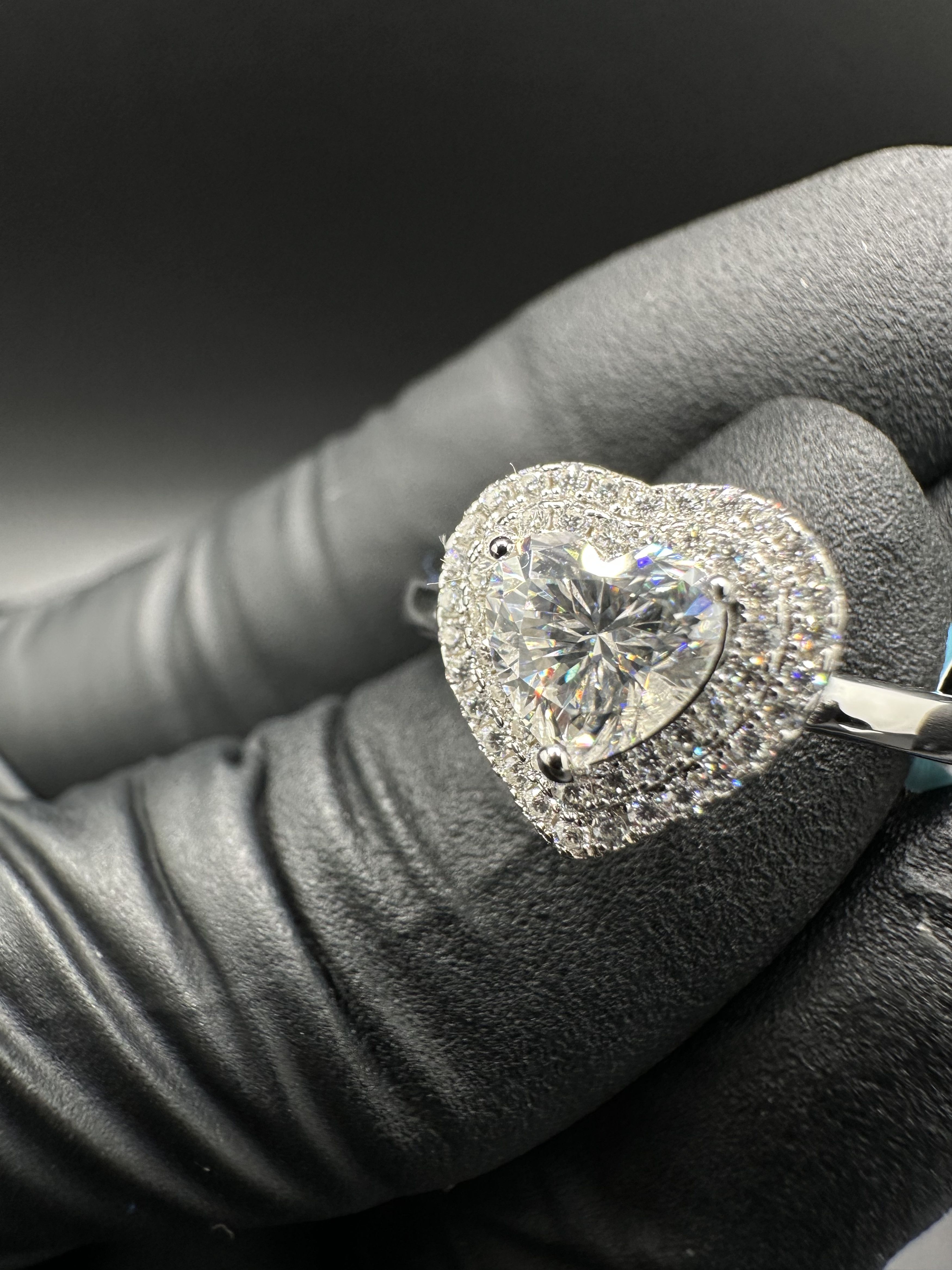 Jewelry MOISSANITE SOLITAIRE W/ MULTI STONE HEART SHAPE Size ONE SIZE - 3 Thumbnail