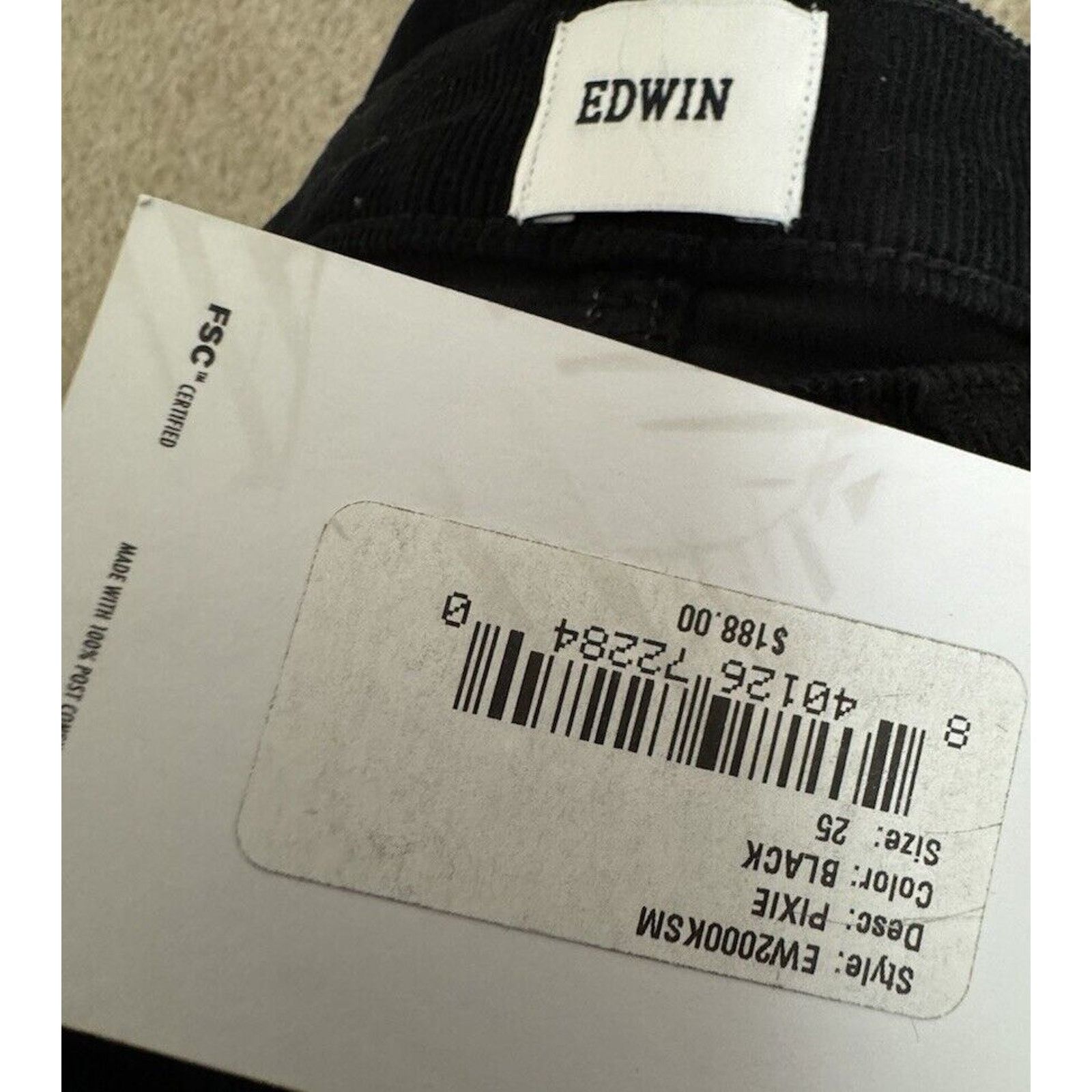 Edwin Edwin Pixie 9” Midrise Corduroy Black Skinny Pants Jeans 25" Size 25" / US 0 / IT 36 - 11 Thumbnail