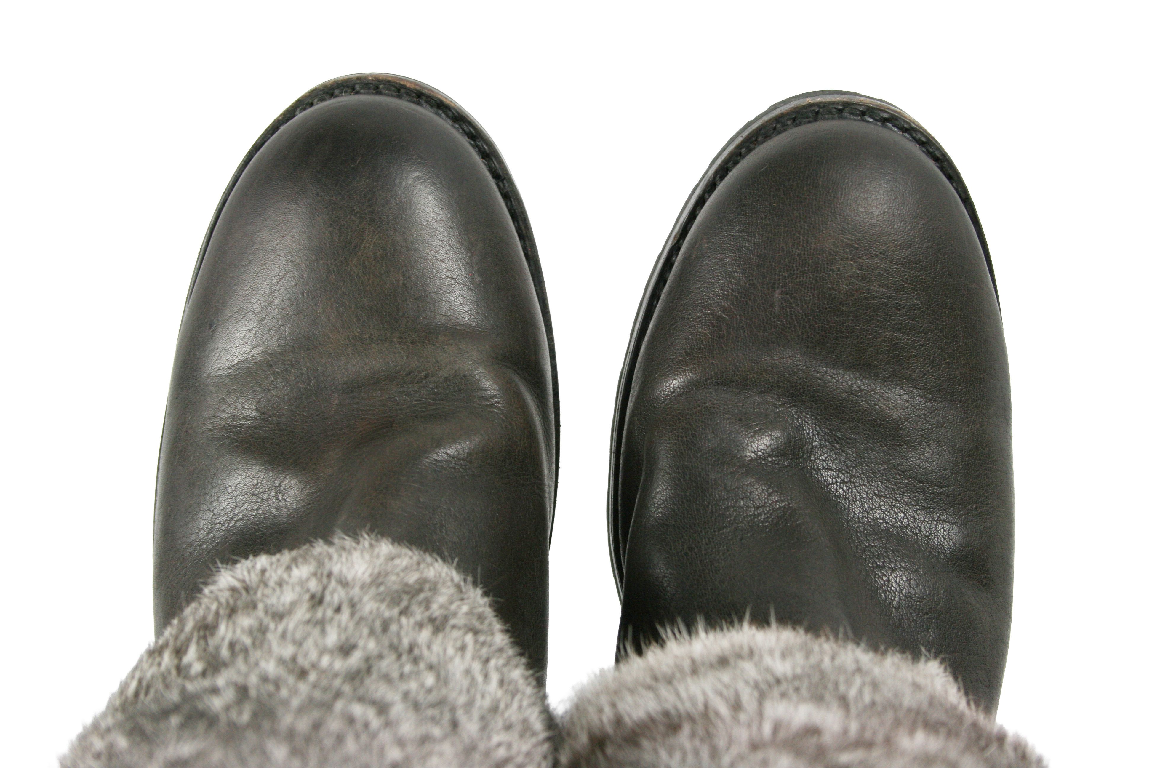Frye Natalie Cuff Lug Fur Boots Size US 9.5 / IT 39.5 - 6 Thumbnail