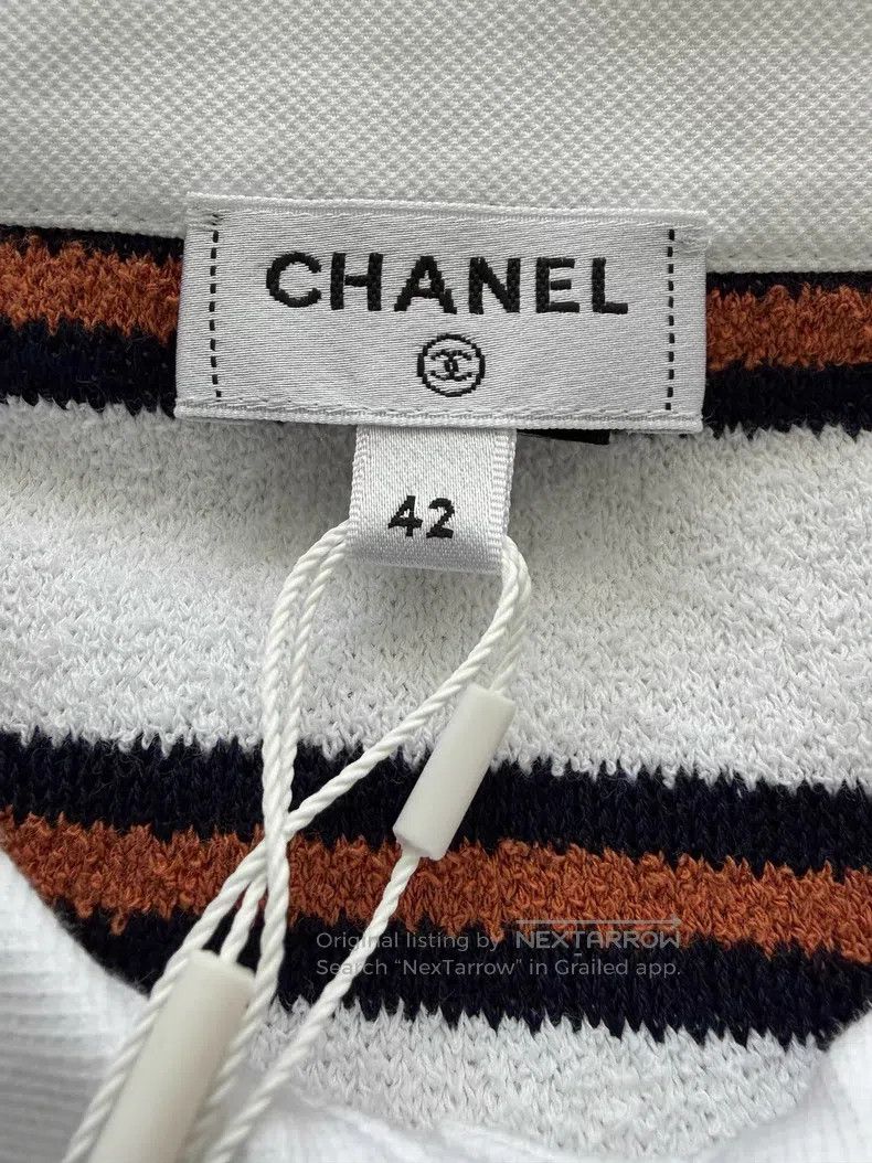 Chanel Chanel Striped cotton polo Size M / US 6-8 / IT 42-44 - 4 Thumbnail