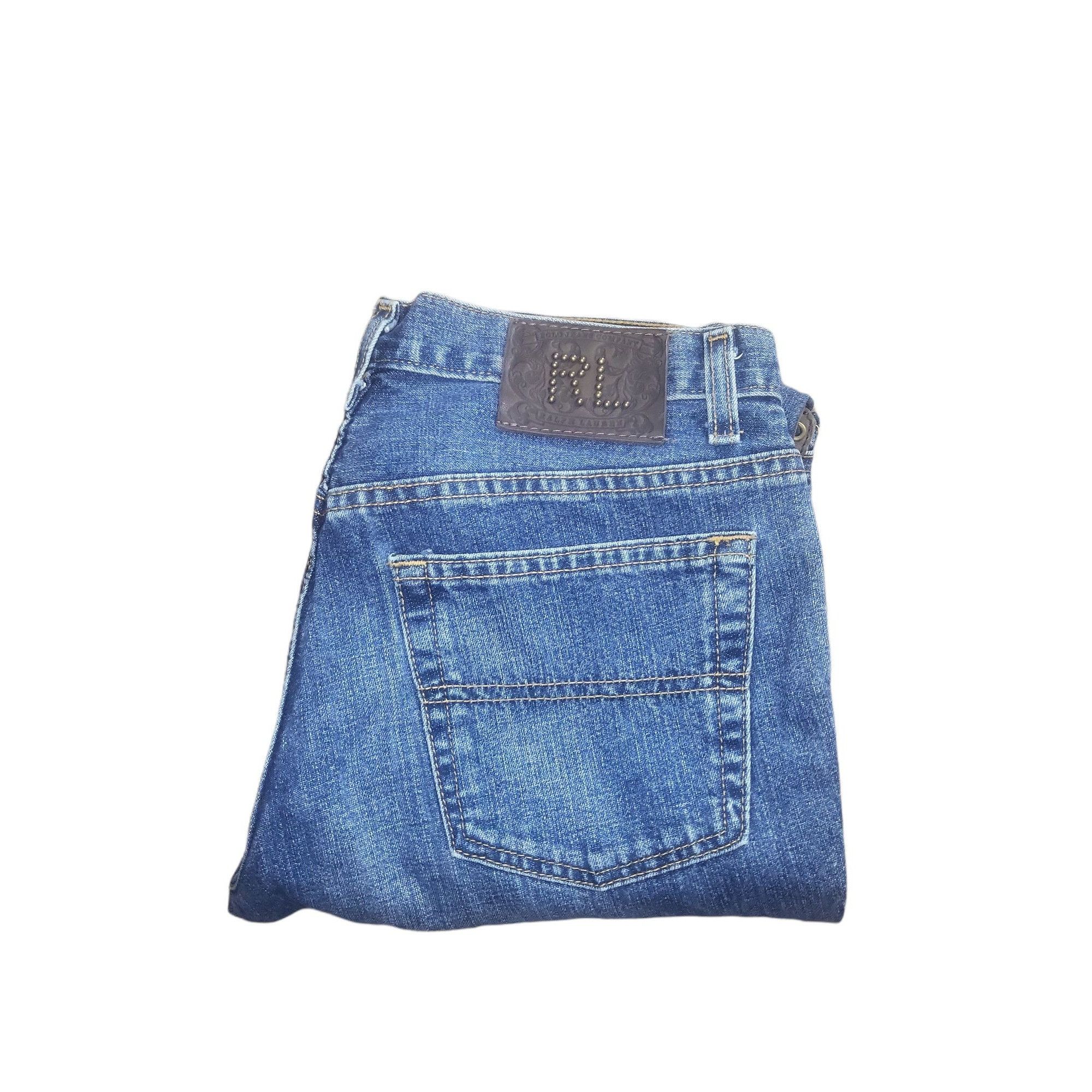 Ralph Lauren Ralph Lauren Jeans Women Sz 8 Lace Up Signature Denim Leathe Size 30" / US 8 / IT 44 - 1 Thumbnail