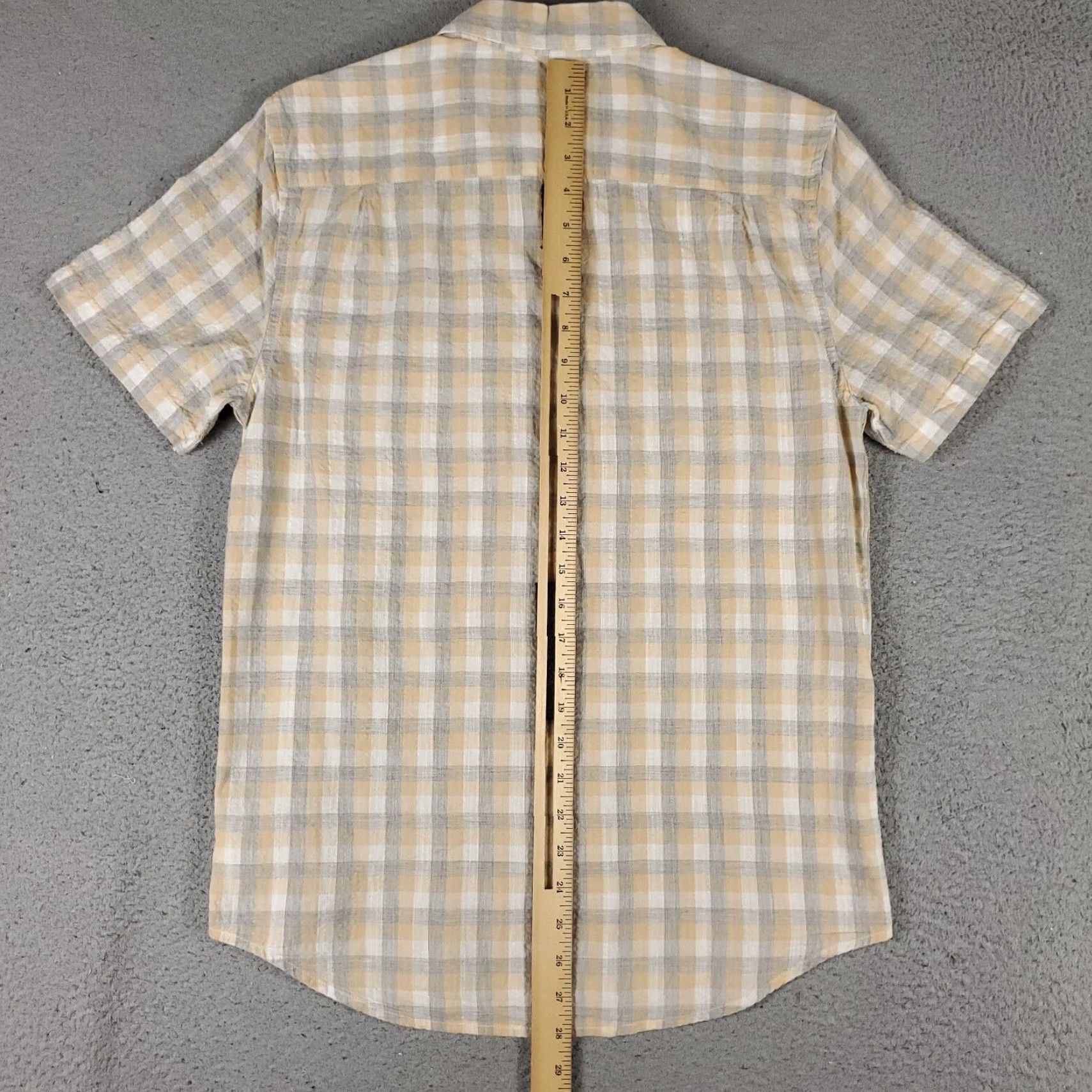 Lucky Brand Lucky Brand Shirt Beige Plaid Short Sleeve Button-Up Regular Fit Men’s Size Small Size US S / EU 44-46 / 1 - 3 Thumbnail