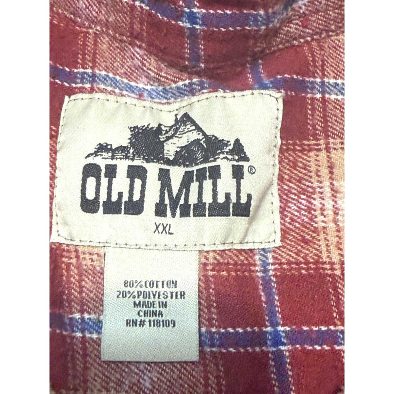 MILLY Old Mill Shirt Men’s XXL Red Brown White Blue Plaid Long Sleeve Button Up Size US XXL / EU 58 / 5 - 5 Thumbnail