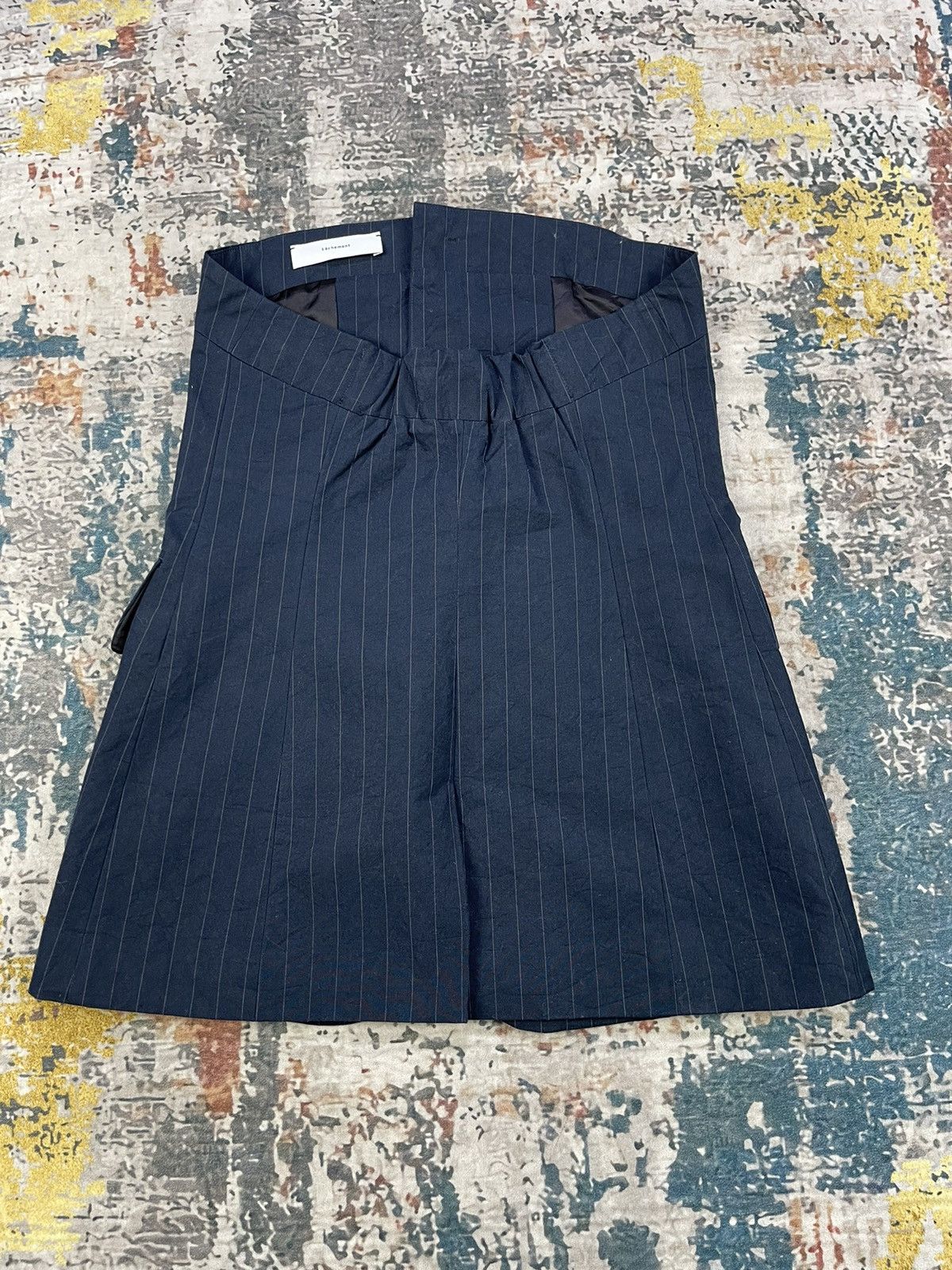 Japanese Brand Lâchement Navy Blanche Pinstriped Bustier Top Size XS / US 0-2 / IT 36-38 - 4 Thumbnail