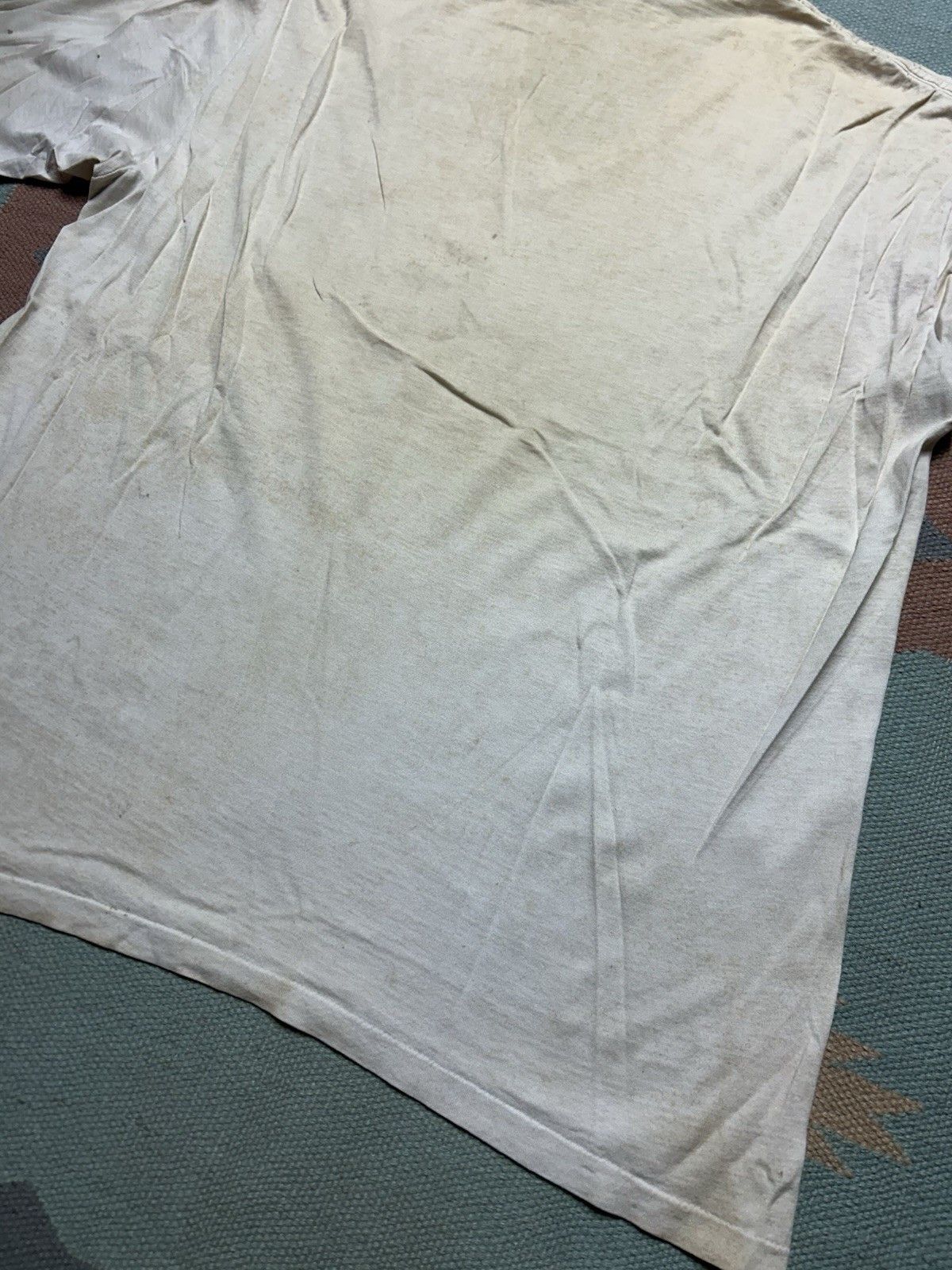 Vintage Vtg 80s blank white t shirt v neck worn soft cotton adult XL Size US XL / EU 56 / 4 - 10 Thumbnail