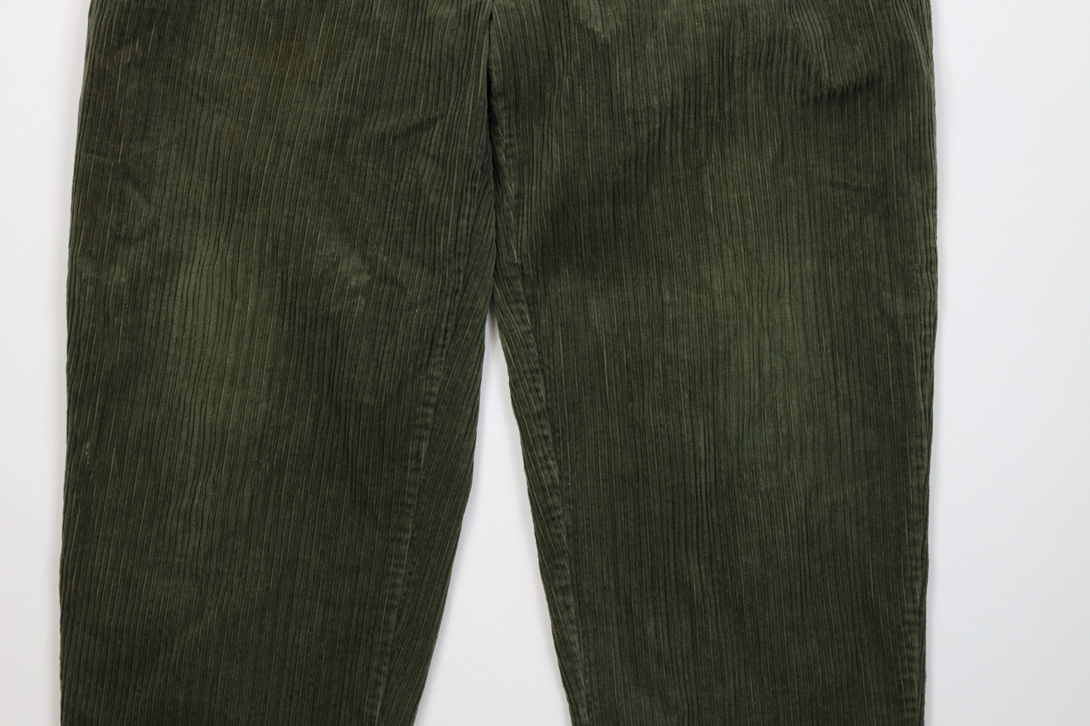 Vintage Vintage 90s Streetwear Wide Leg Corduroy Chino Pants Green Size US 38 / EU 54 - 4 Thumbnail