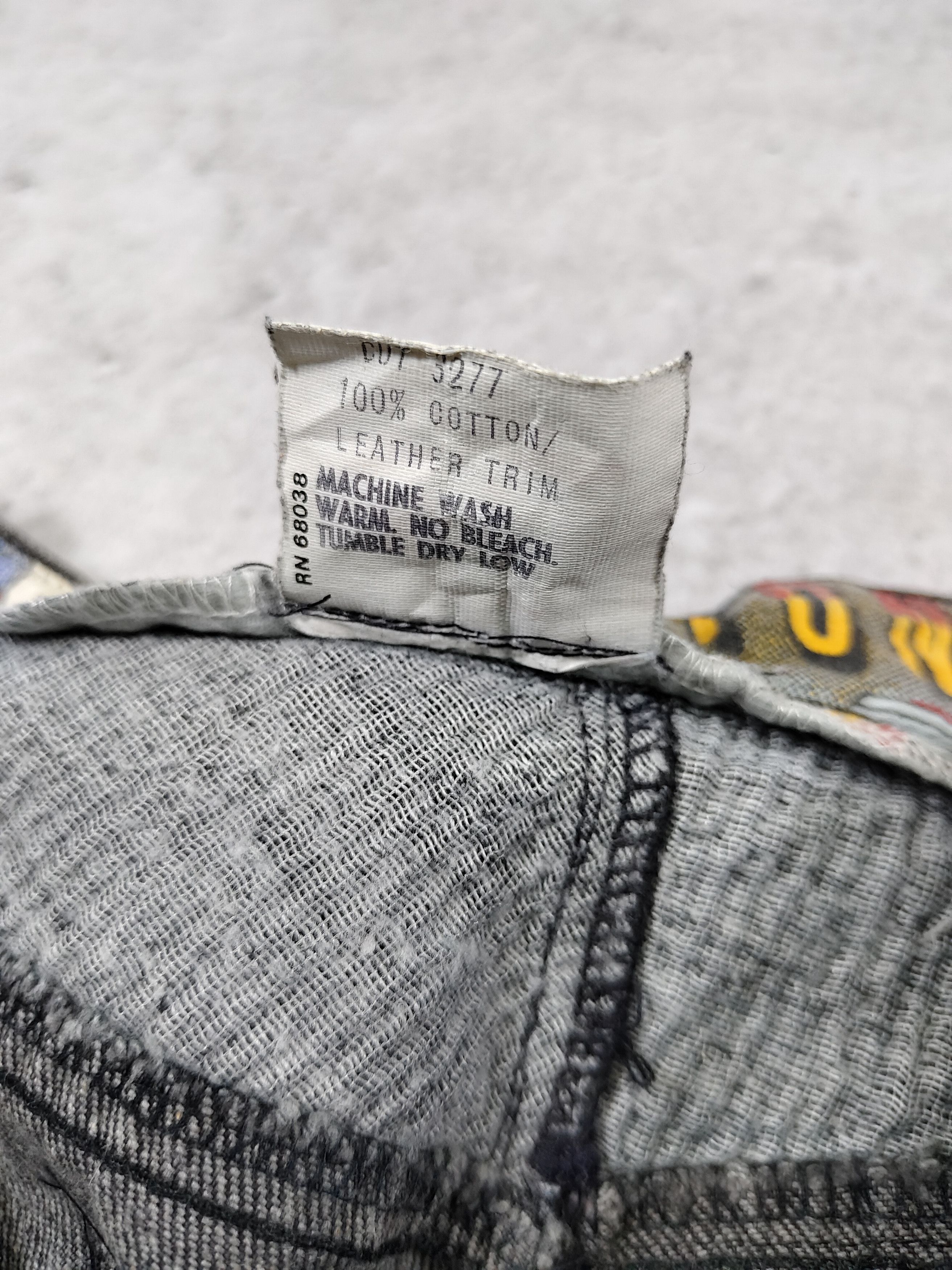 Jeff Hamilton 80s Jeff Hamilton- Archive Rocker Grunge Leather Trim Jeans Size US 31 - 11 Thumbnail