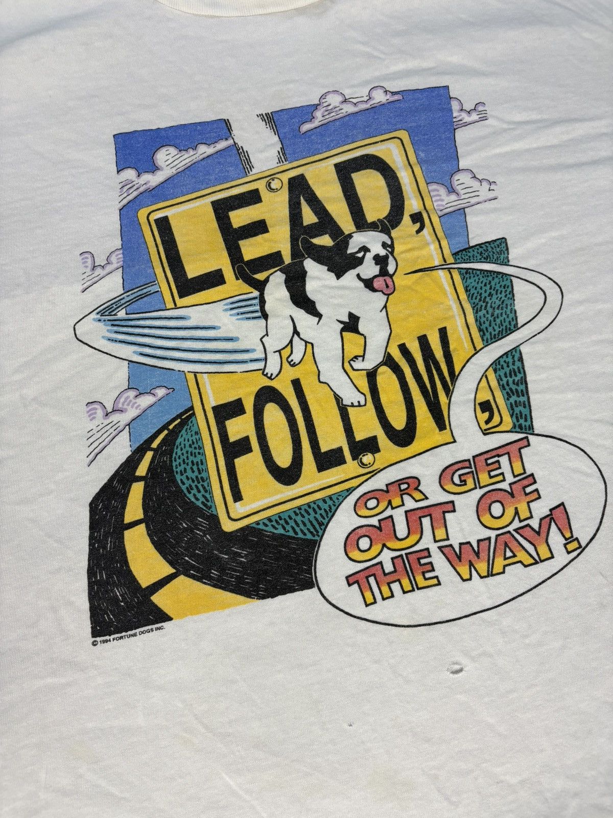 Big Dogs × Japanese Brand × Vintage Vintage 1994 Dog Graphic "LEAD FOLLOW" T-shirt Size US XXL / EU 58 / 5 - 4 Thumbnail