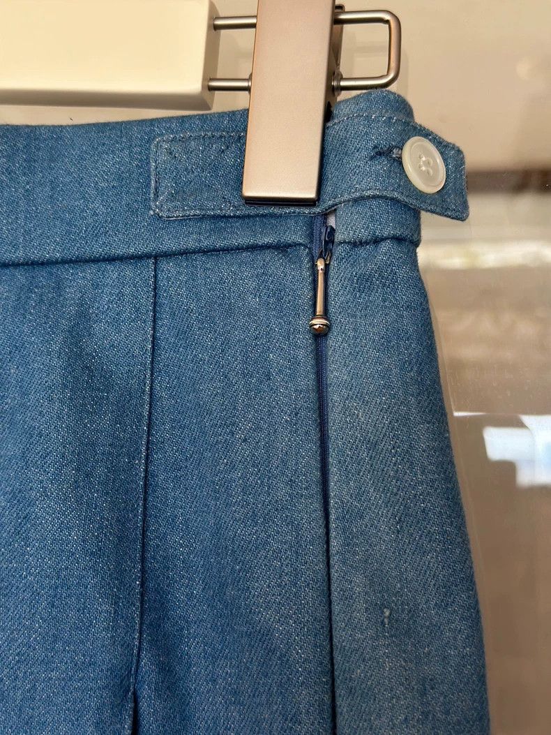 Thom Browne Thom Browne High waist pleated skirt, denim blue Size 25" / US 0 / IT 36 - 3 Thumbnail