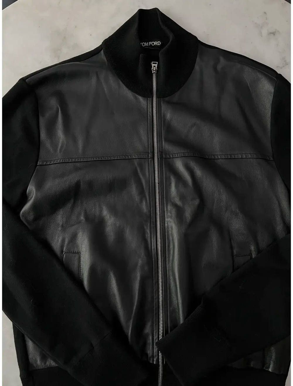 Tom Ford Leather panels in front and merino wool