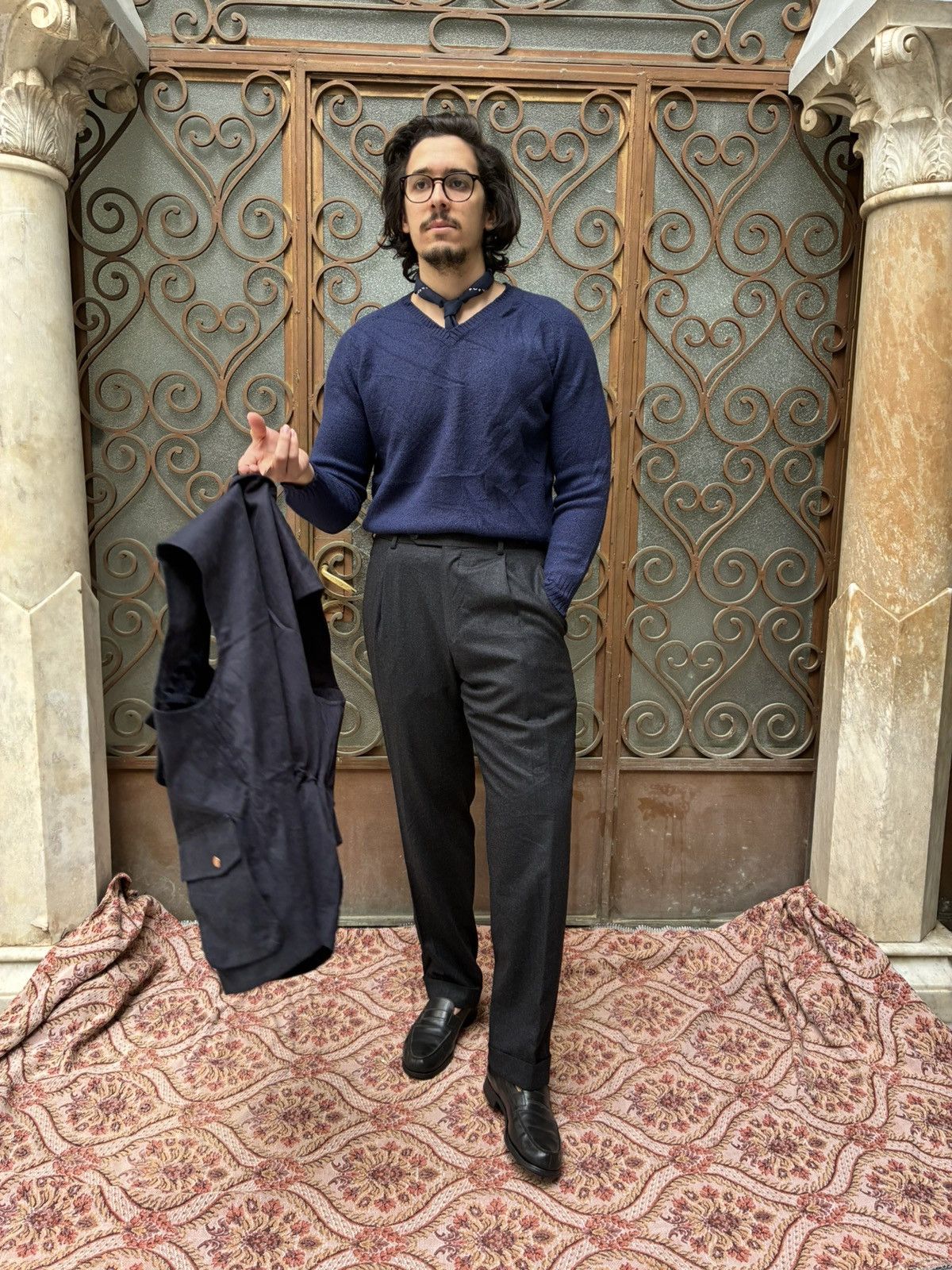 Ermenegildo Zegna ERMENEGILDO ZEGNA PURE WOOL VNECK KNITTED JUMPER Size US L / EU 52-54 / 3 - 5 Thumbnail