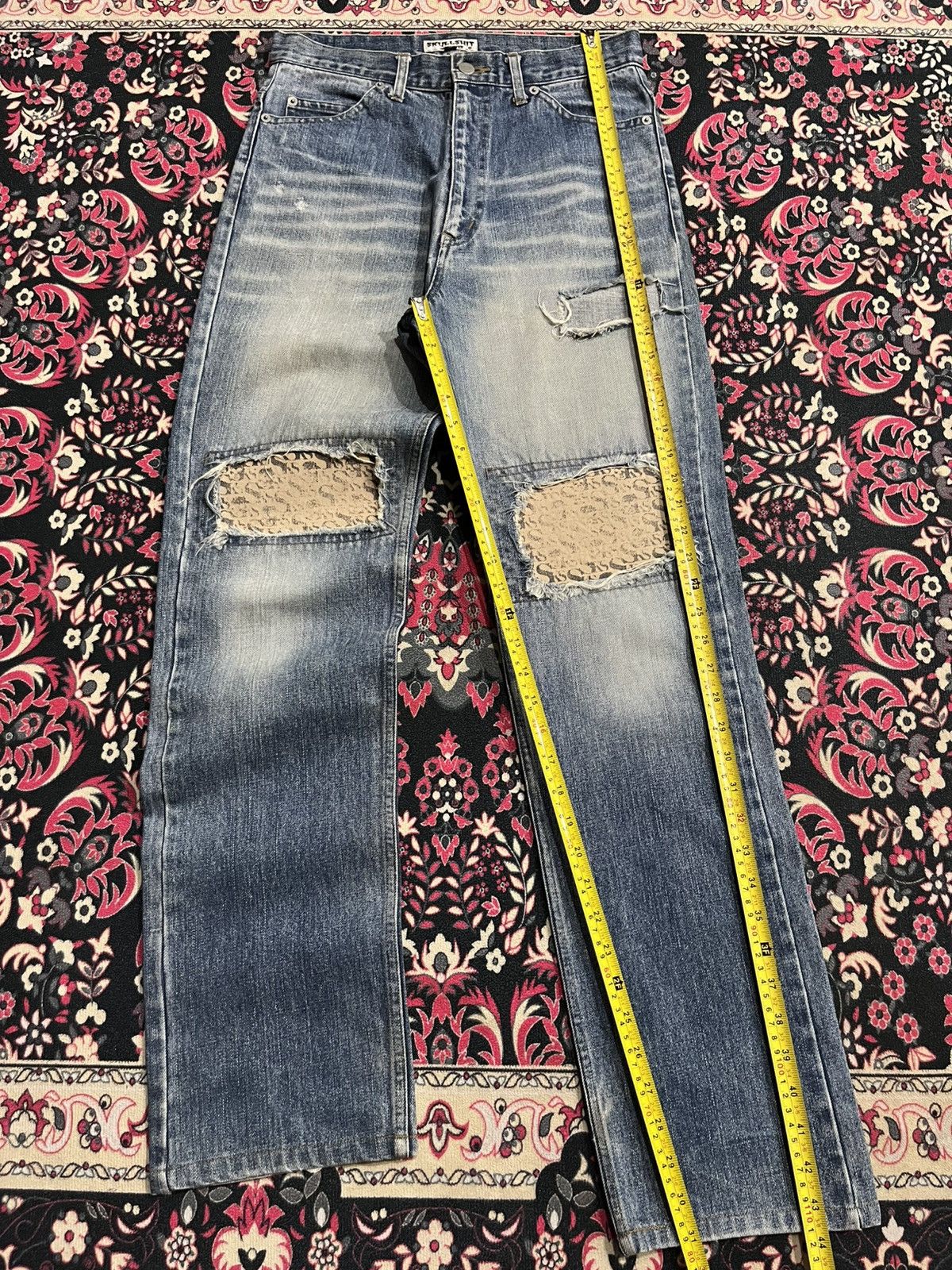 Japanese Brand Japanese Brand Skullshit Hardliner Knee Patch Blue Jeans Size US 29 - 12 Thumbnail