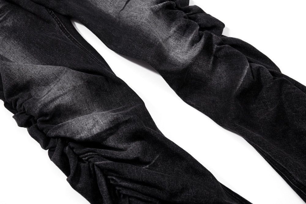 Vintage Men's loose trendy washed distressed heavy pleated jeans Size US 32 / EU 48 - 4 Thumbnail