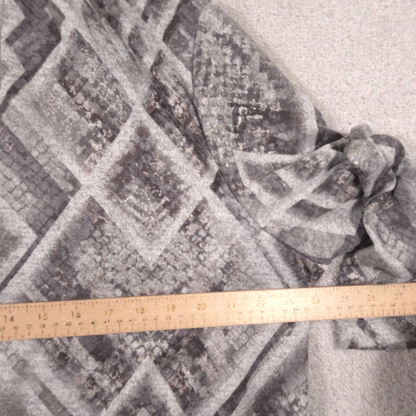 Vintage Alfred Dunner Cardigan Sweater Womens L Gray Geometric Open Front Knit V-Neck 3/4 Sleeve Casual Fall Size L / US 10 / IT 46 - 7 Thumbnail
