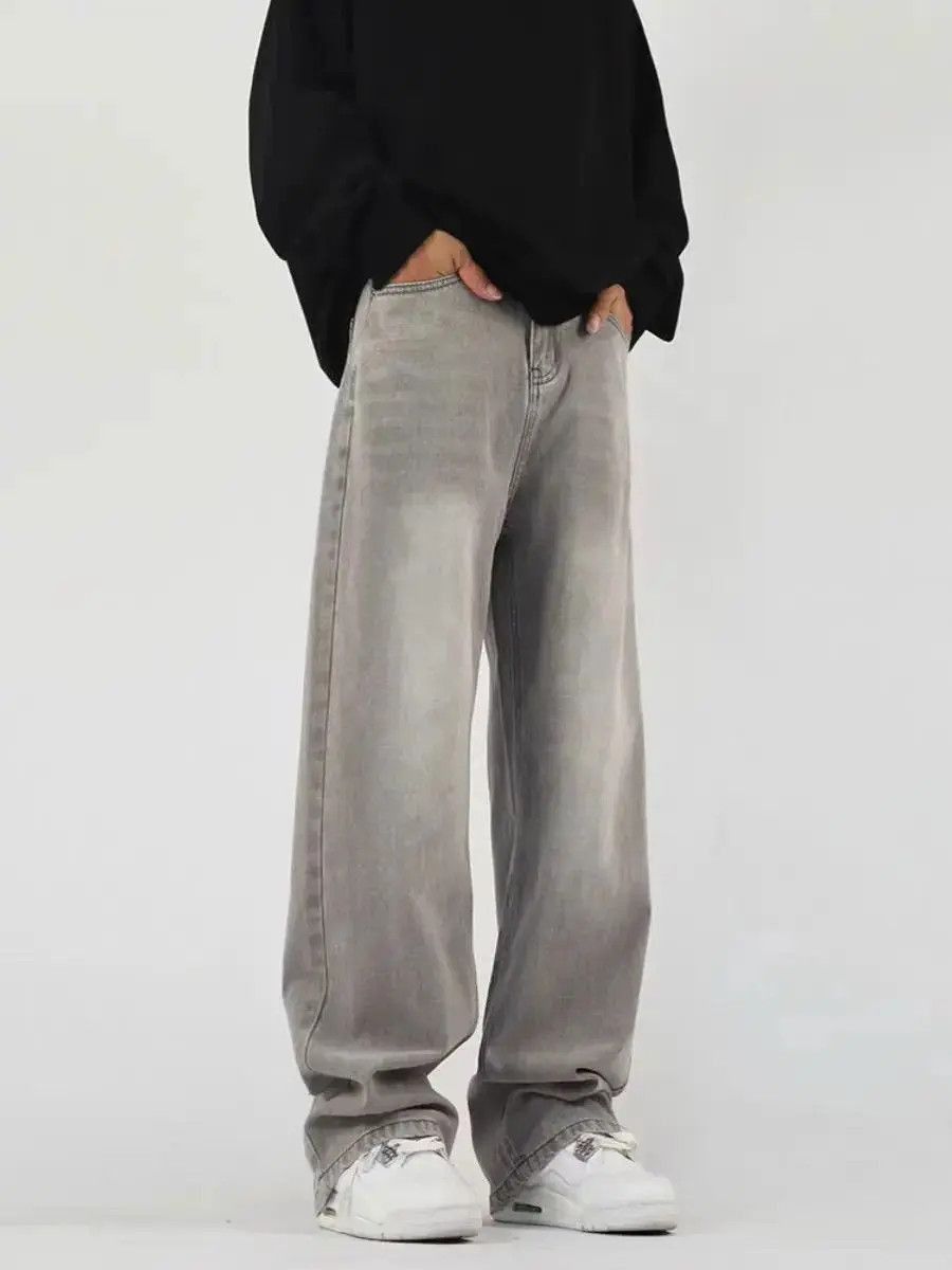 Japanese Brand Retro high street smoke gray baggy jeans Size US 32 / EU 48 - 5 Thumbnail
