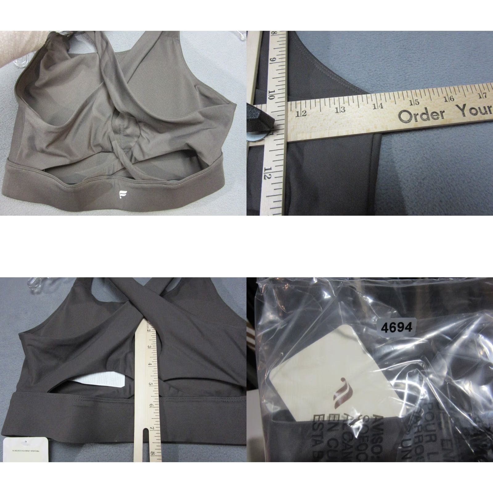 Fabletics Fabletics Sports Bra Womens Small Brown No Bounce High Impact Training Workout Shirt Size ONE SIZE - 8 Thumbnail