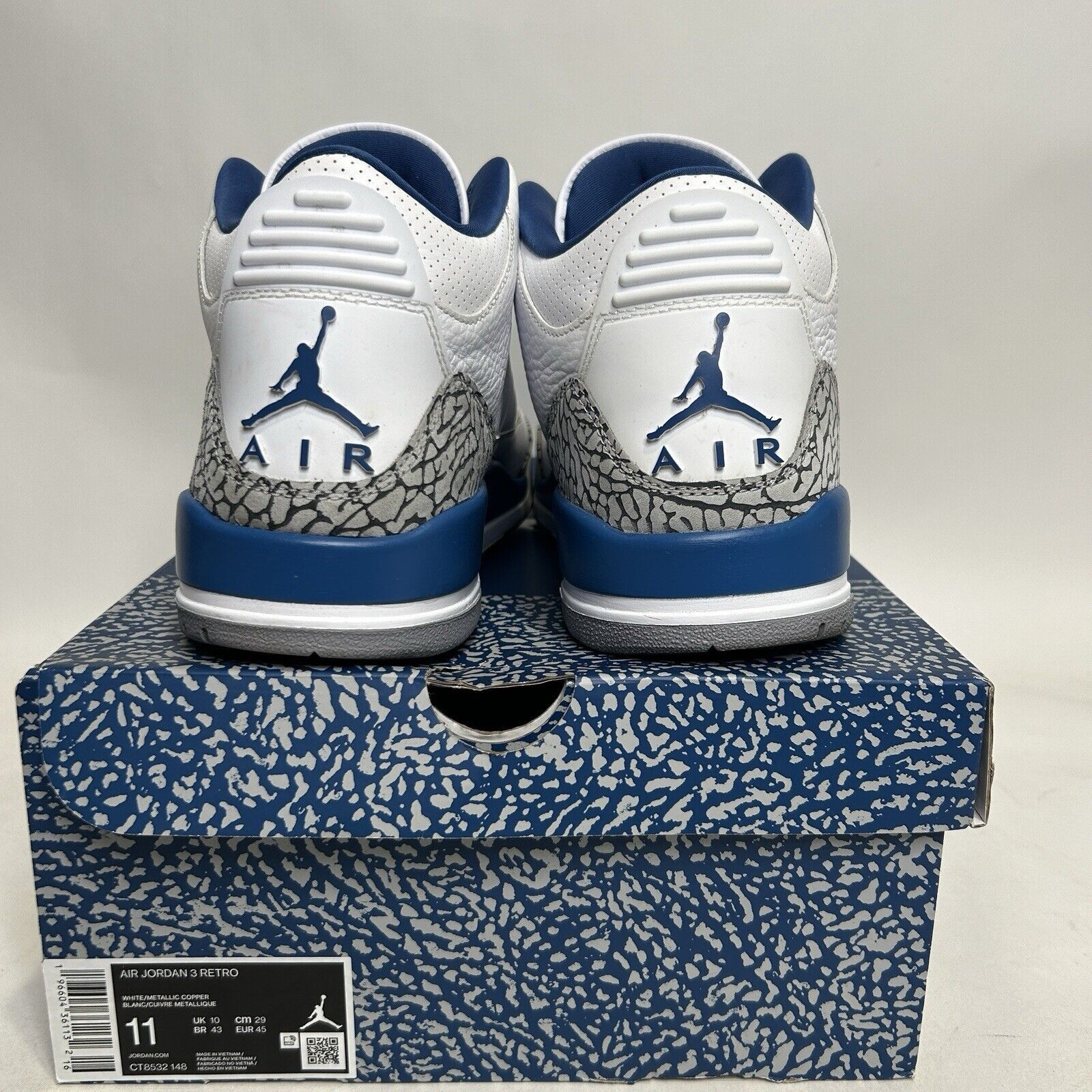 Nike Nike Air Jordan 3 Retro “Wizards/Blue White Copper” 2024 Size US 11 / EU 44 - 5 Thumbnail
