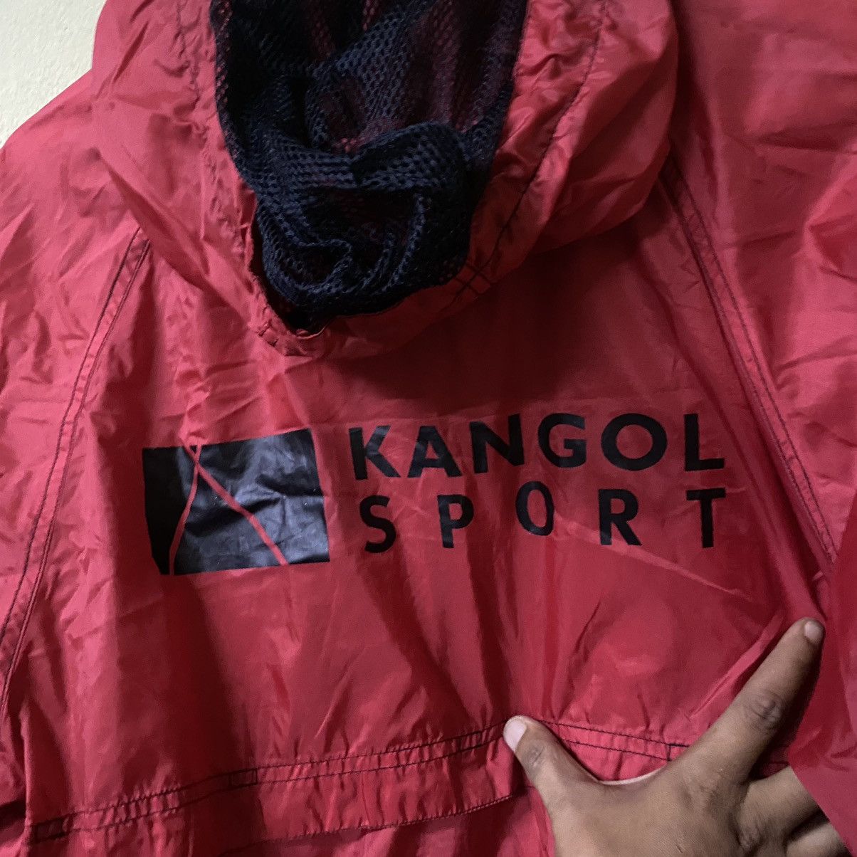 Kangol Nylon hoodie button up kangol sport red color Size US M / EU 48-50 / 2 - 5 Thumbnail