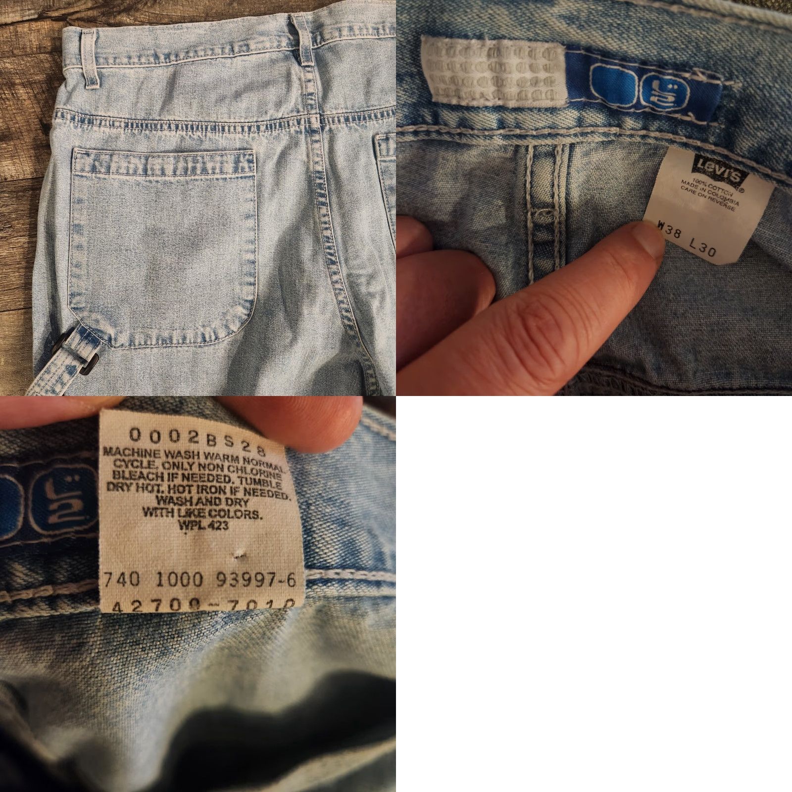 Levi's VINTAGE Levi's L2 Jeans Mens 38x30 Blue Baggy Skater Grunge Wide-Leg Size US 38 / EU 54 - 9 Thumbnail