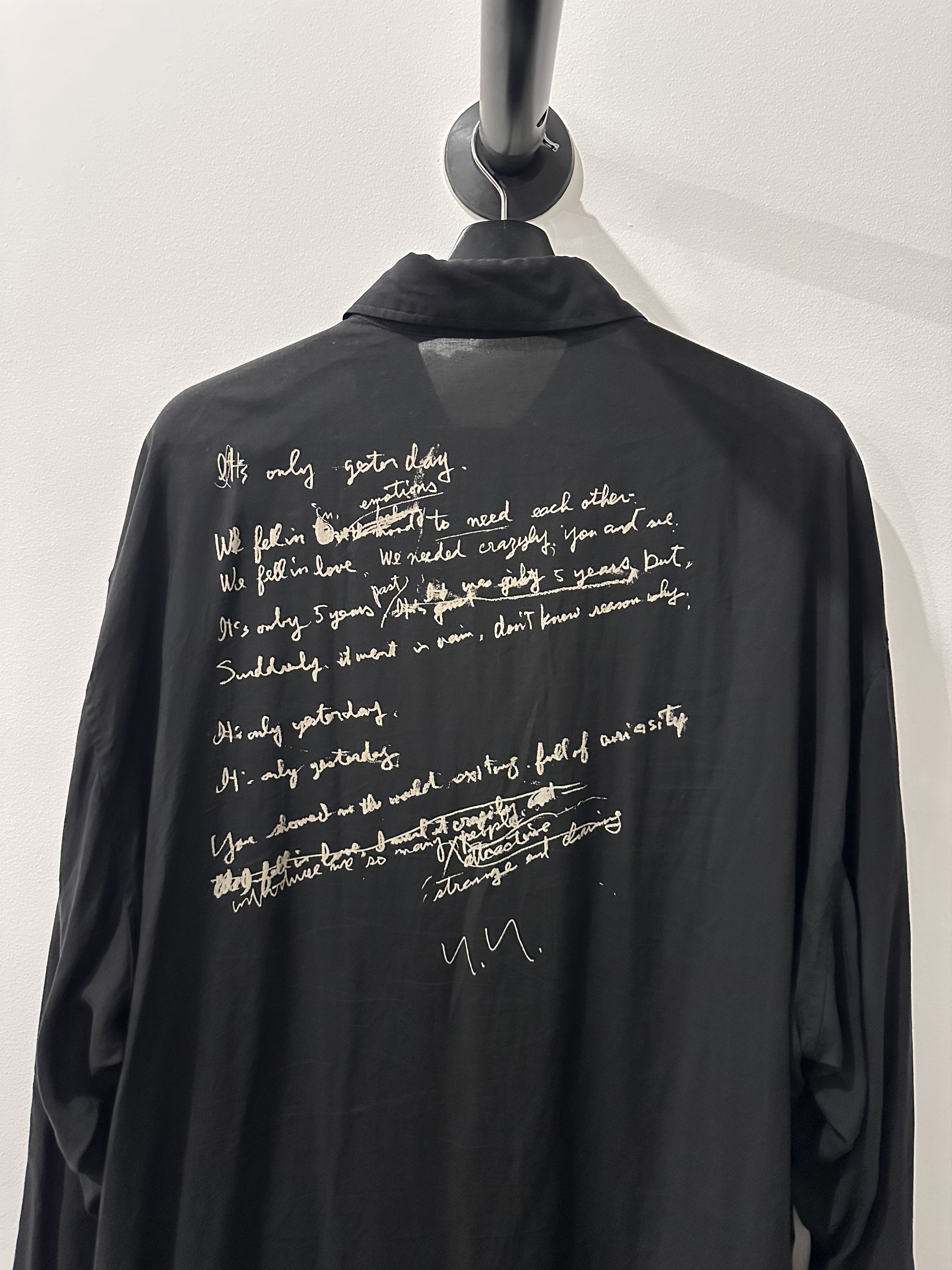Yohji Yamamoto Yohji Yamamoto Pour Homme Tencel Back letters shirts Size US L / EU 52-54 / 3 - 5 Thumbnail