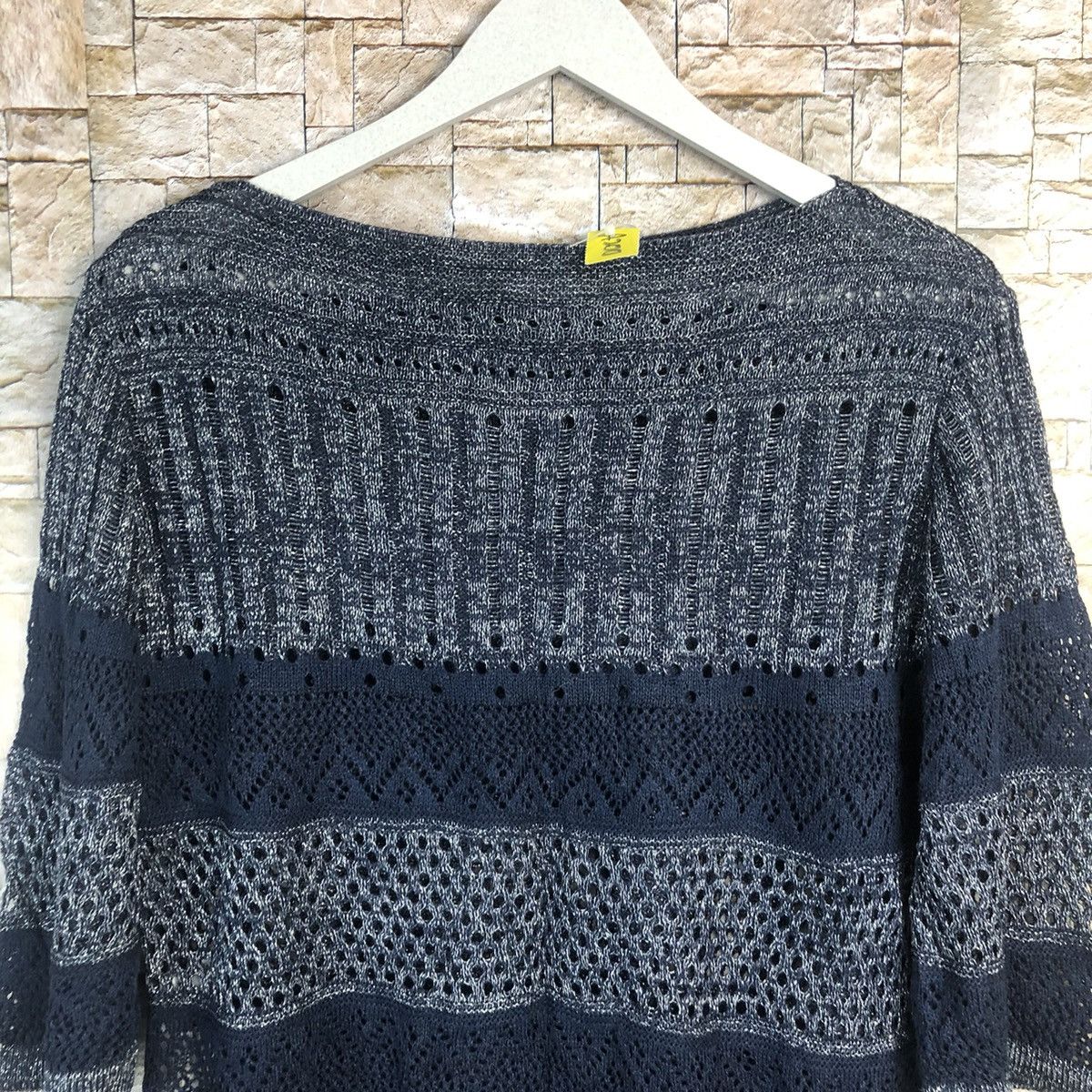 Homespun Knitwear × Japanese Brand × Vintage Japanese Brand Dark Blue crochet vintage Knitwear #A200 Size M / US 6-8 / IT 42-44 - 5 Thumbnail