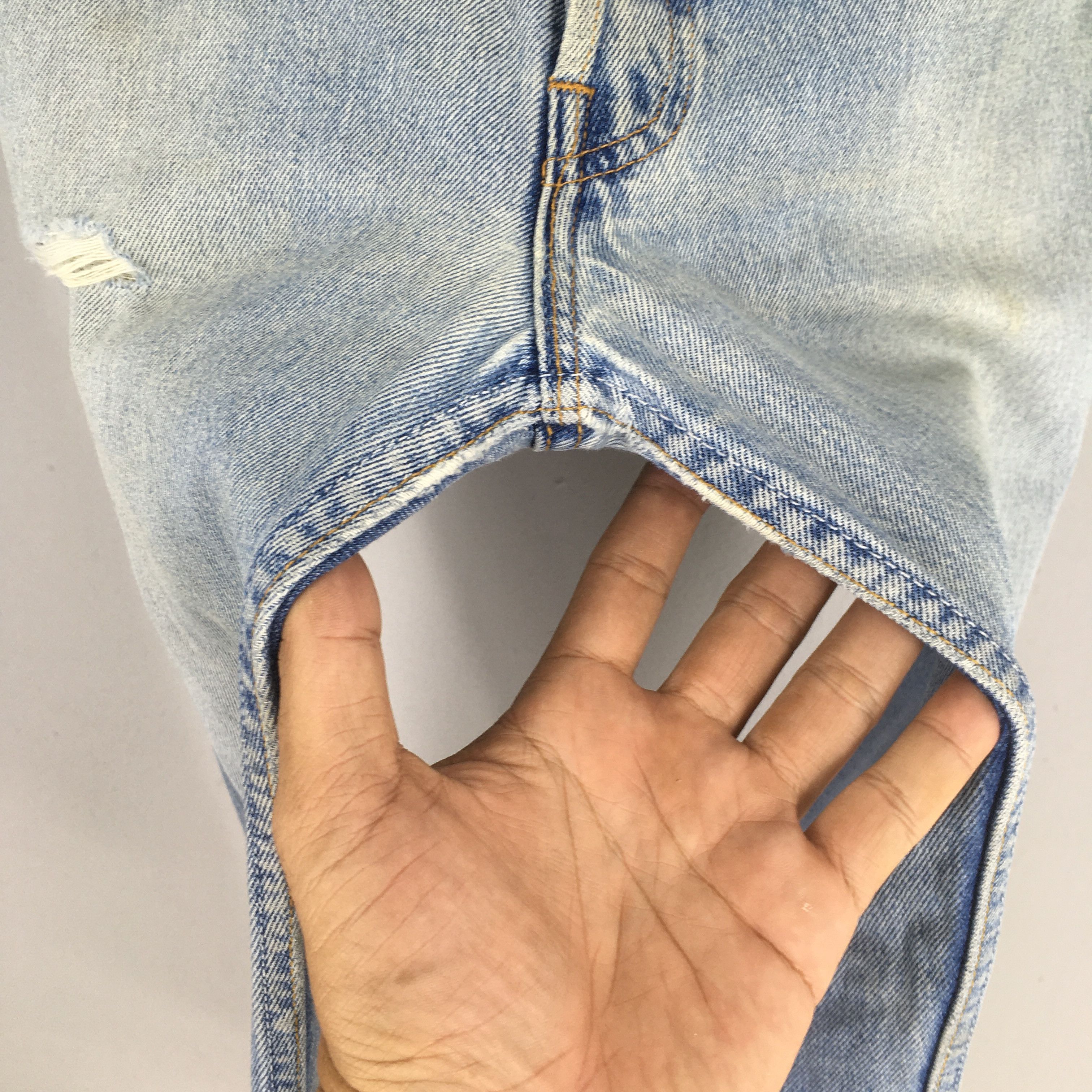 Levi's Size 30x29 Vintage 90s Levi's 501 Straight Cut Denim S1824 Size US 30 / EU 46 - 5 Thumbnail