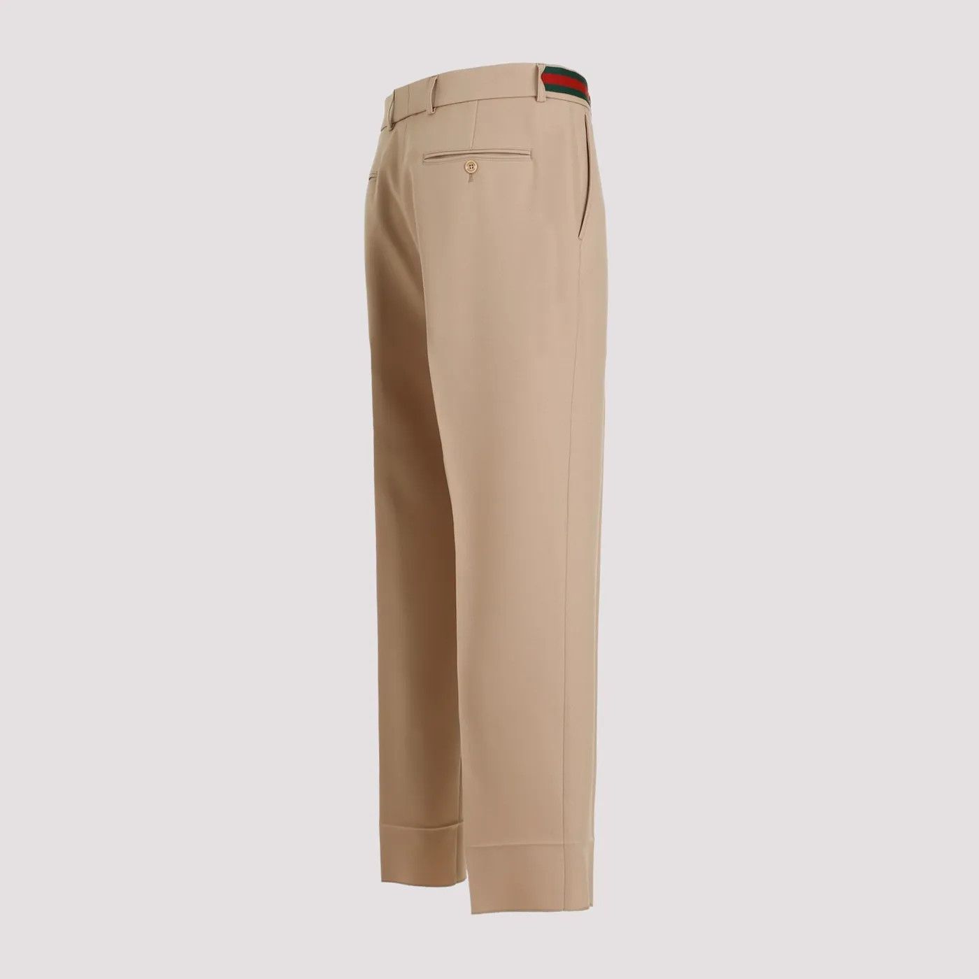 Gucci o1loc1c0925 Fluid Drill Pant With Web Detail in Brown Size US 36 / EU 52 - 3 Thumbnail