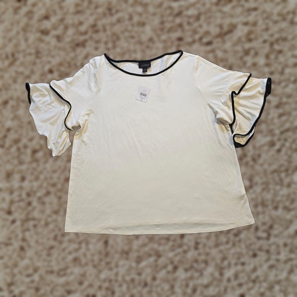 J. Jill J. Jill Shirt Womens Large Petite White Boxy Stretch Wearever Shirt Casual Basic Size L / US 10 / IT 46 - 1 Thumbnail