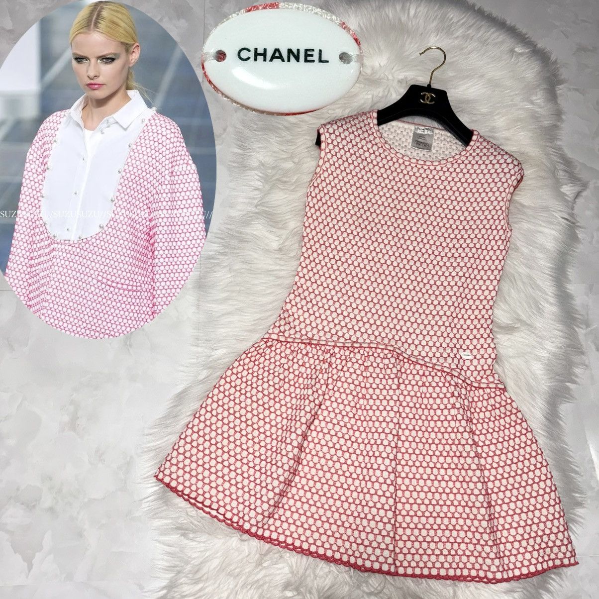 Chanel Authentic Chanel Embellished Flared Sleeveless Knit Dress 34 Size XXS / US 00 / IT 34 - 1 Thumbnail