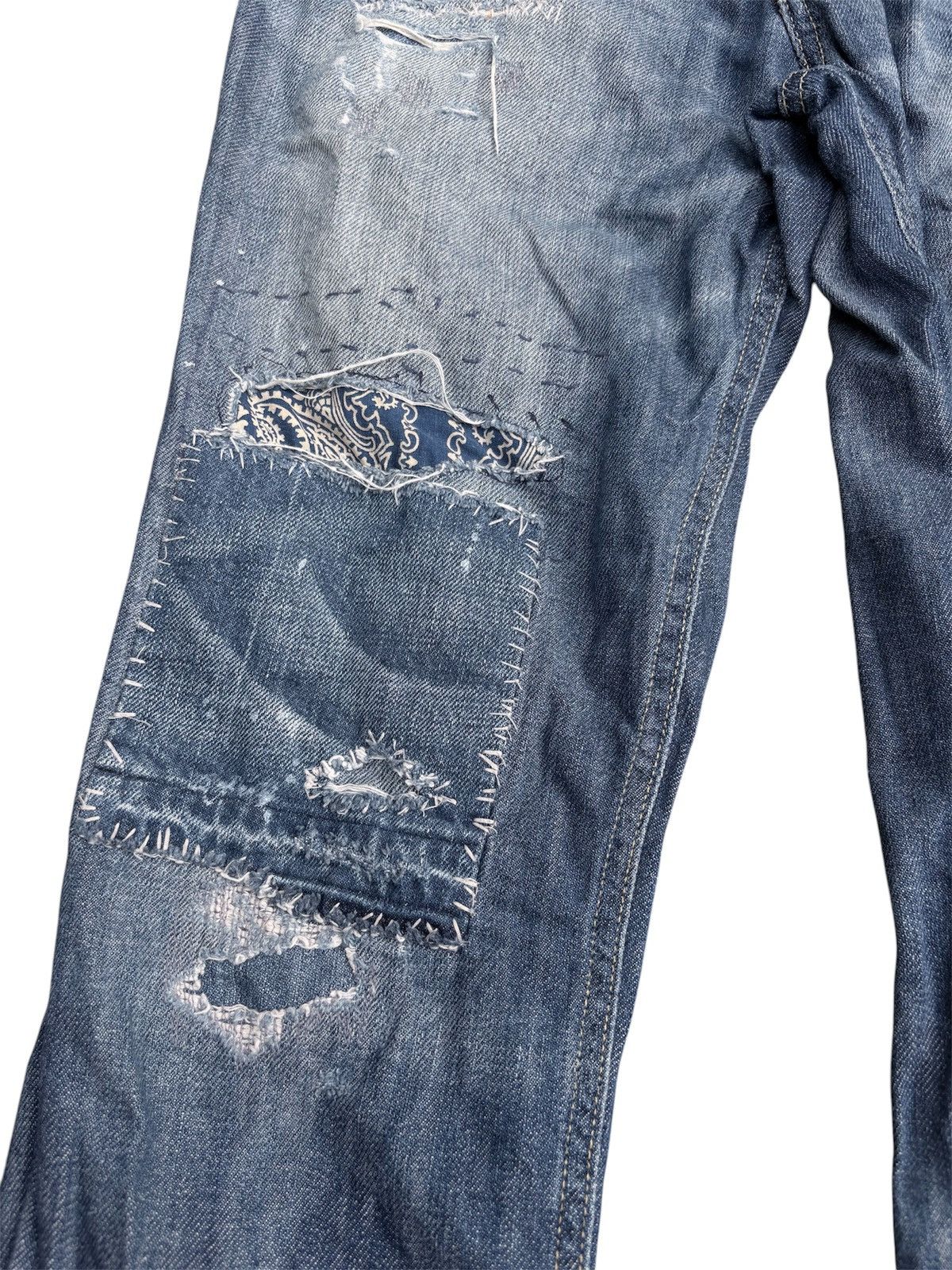 RRL Ralph Lauren Polo Ralph Lauren Patchwork Denim Pants Size US 28 / EU 44 - 2 Thumbnail
