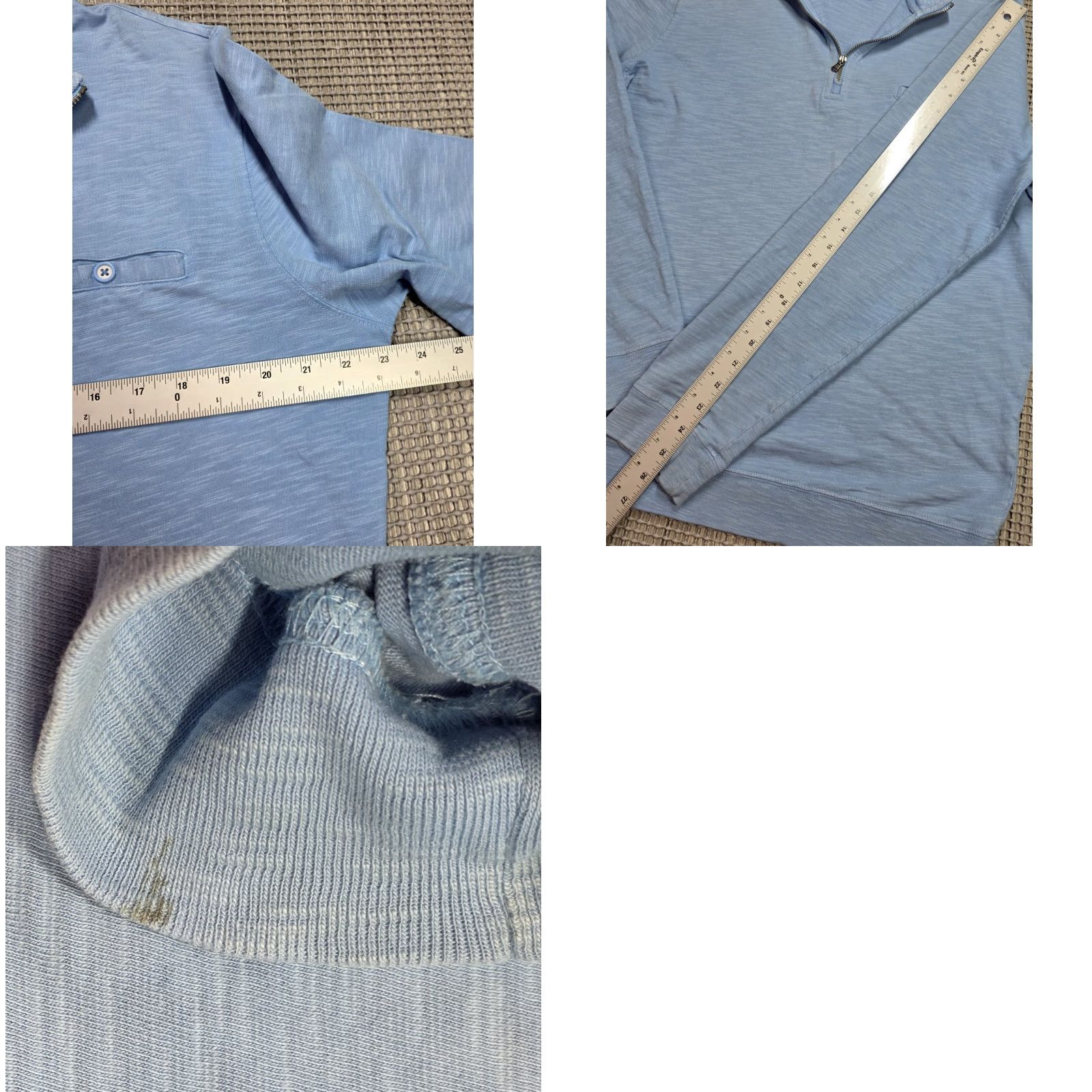johnnie-O Johnnie-O Mens Keane 1/4 Zip Pullover Shirt Sweatshirt Golf Mock Neck Blue L Size US L / EU 52-54 / 3 - 9 Thumbnail