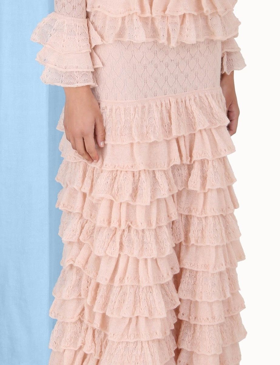 Zimmermann oc11z0425 Luminosity Lace Frill Skirt in Light Pink Size 27" / US 4 / IT 40 - 5 Thumbnail