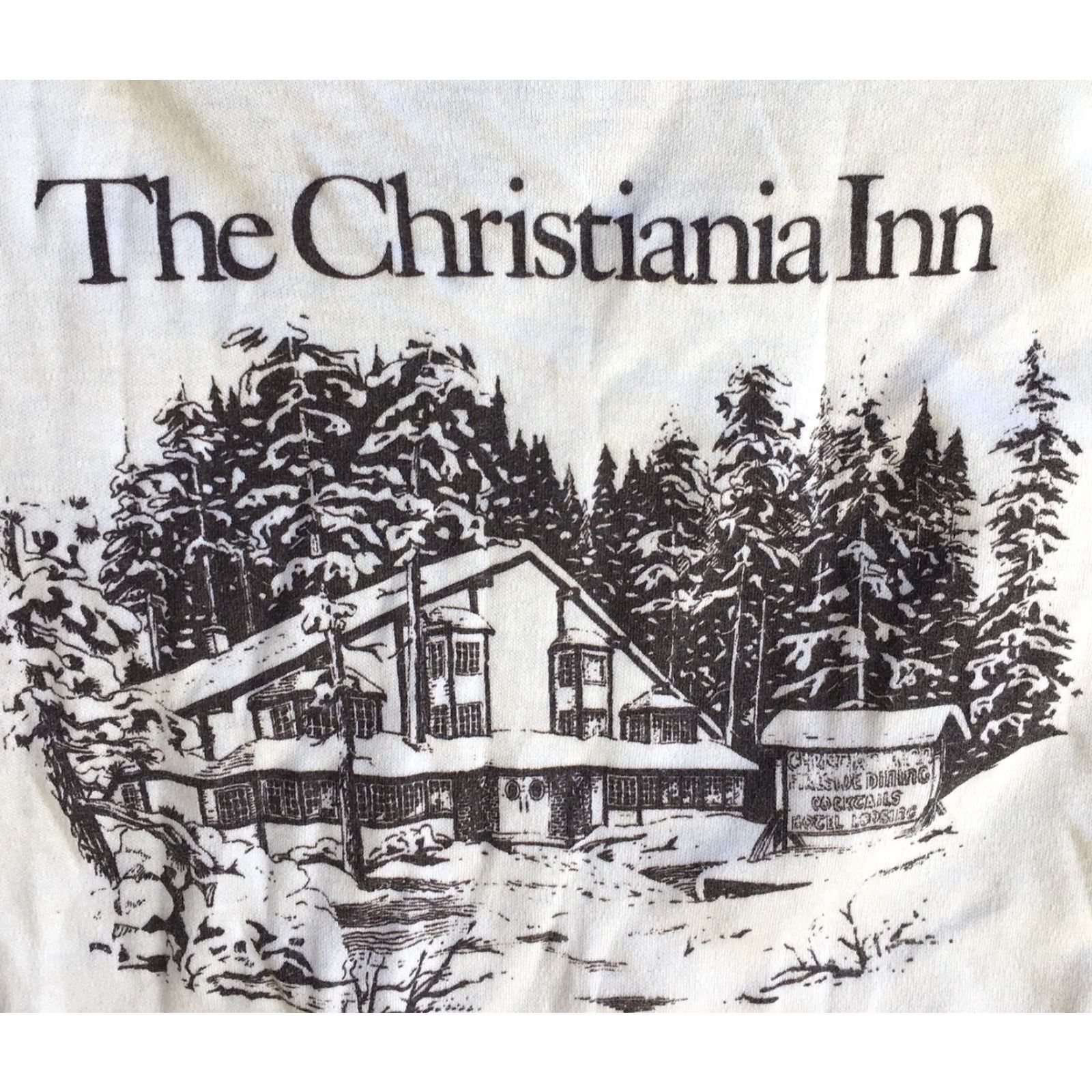 Vintage VINTAGE The Christiania Inn T Shirt Ladies 70s 80s Stedman Made In USA Size L Ivory Polycotton Graphic Hippy 1970s 1980s Mens/Womens? Size L / US 10 / IT 46 - 4 Thumbnail
