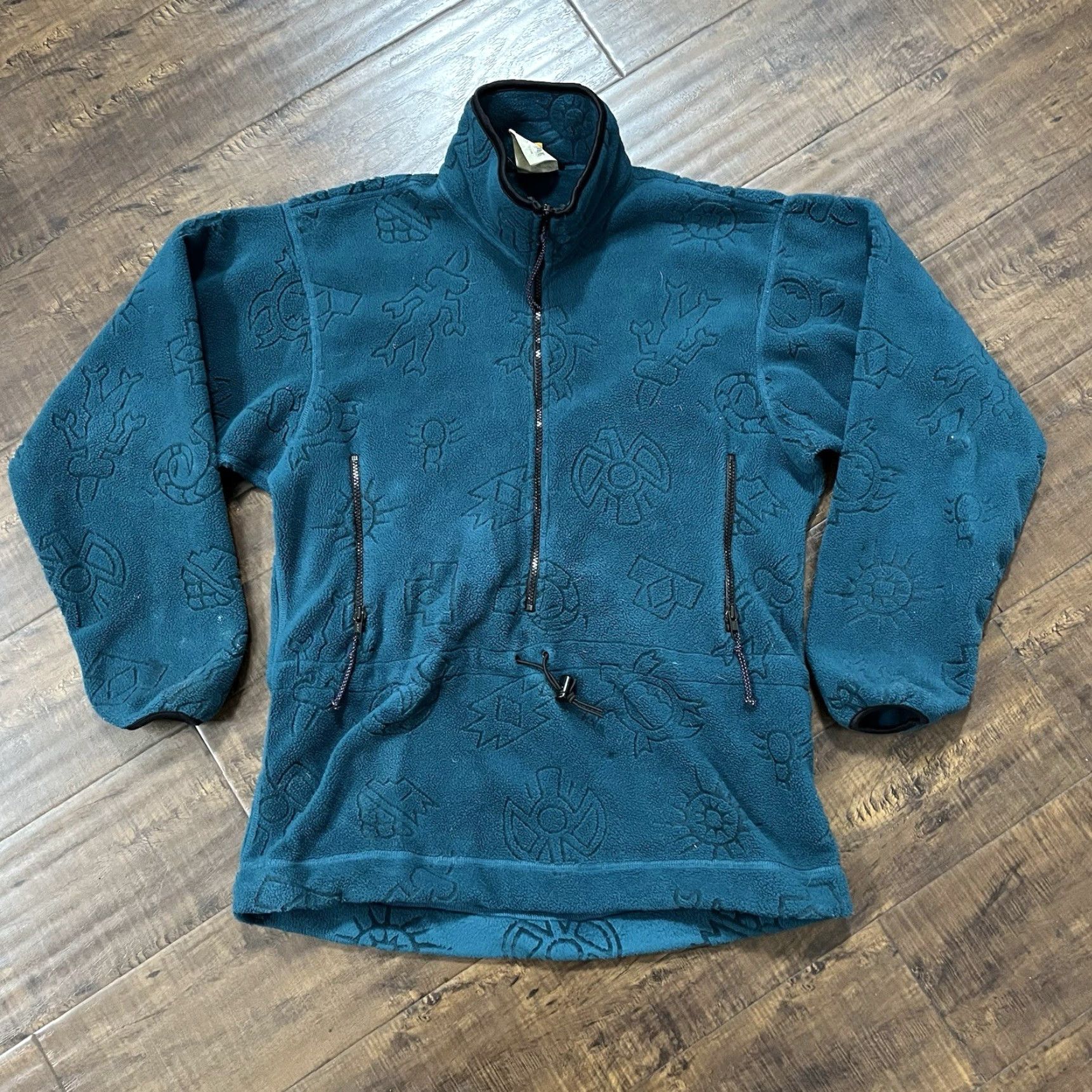 Vintage VINTAGE REI Jacket M Teal Fleece Half Zip Aztec Southwestern 90s Unisex Adults Size US M / EU 48-50 / 2 - 2 Thumbnail