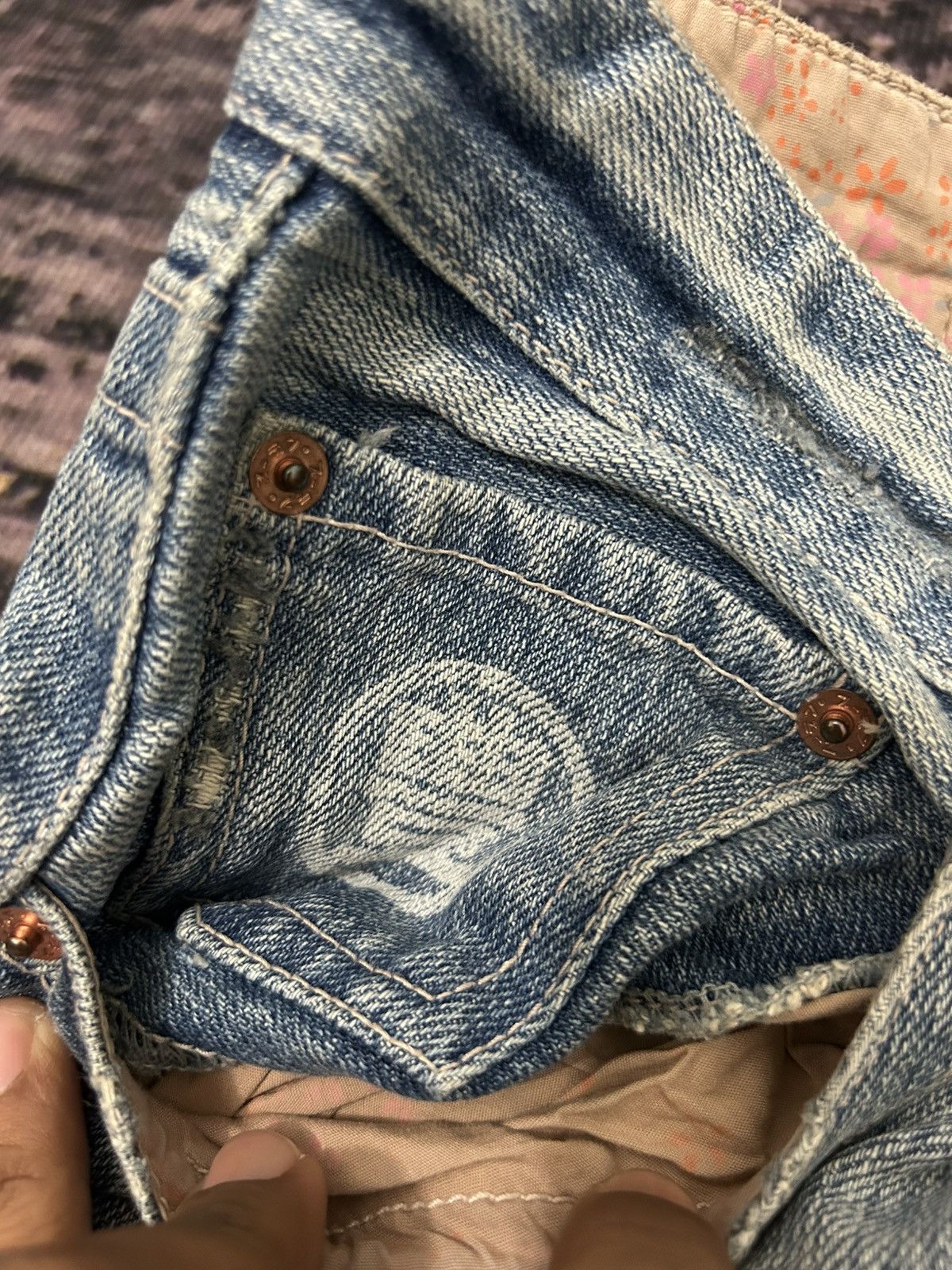 Karakuri Tamashii Vintage Buden Phoenix Sukajan Distressed Jeans Size US 31 - 9 Thumbnail