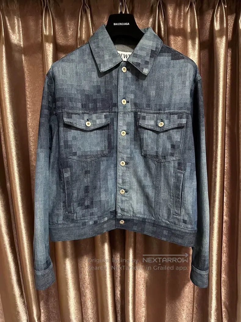 Loewe Loewe Pixelated mosaic denim jacket Size US M / EU 48-50 / 2 - 1 Thumbnail