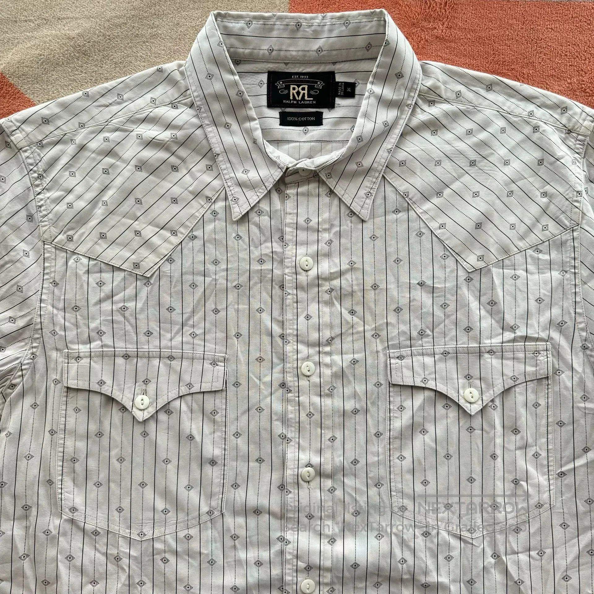 RRL Ralph Lauren Ralph Lauren Double RL White Striped Shirt. Size US XL / EU 56 / 4 - 2 Thumbnail