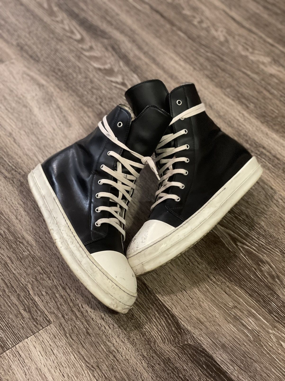 Rick Owens Drkshdw Rick Owen Drkshdw Ramone Black Leather High | Grailed