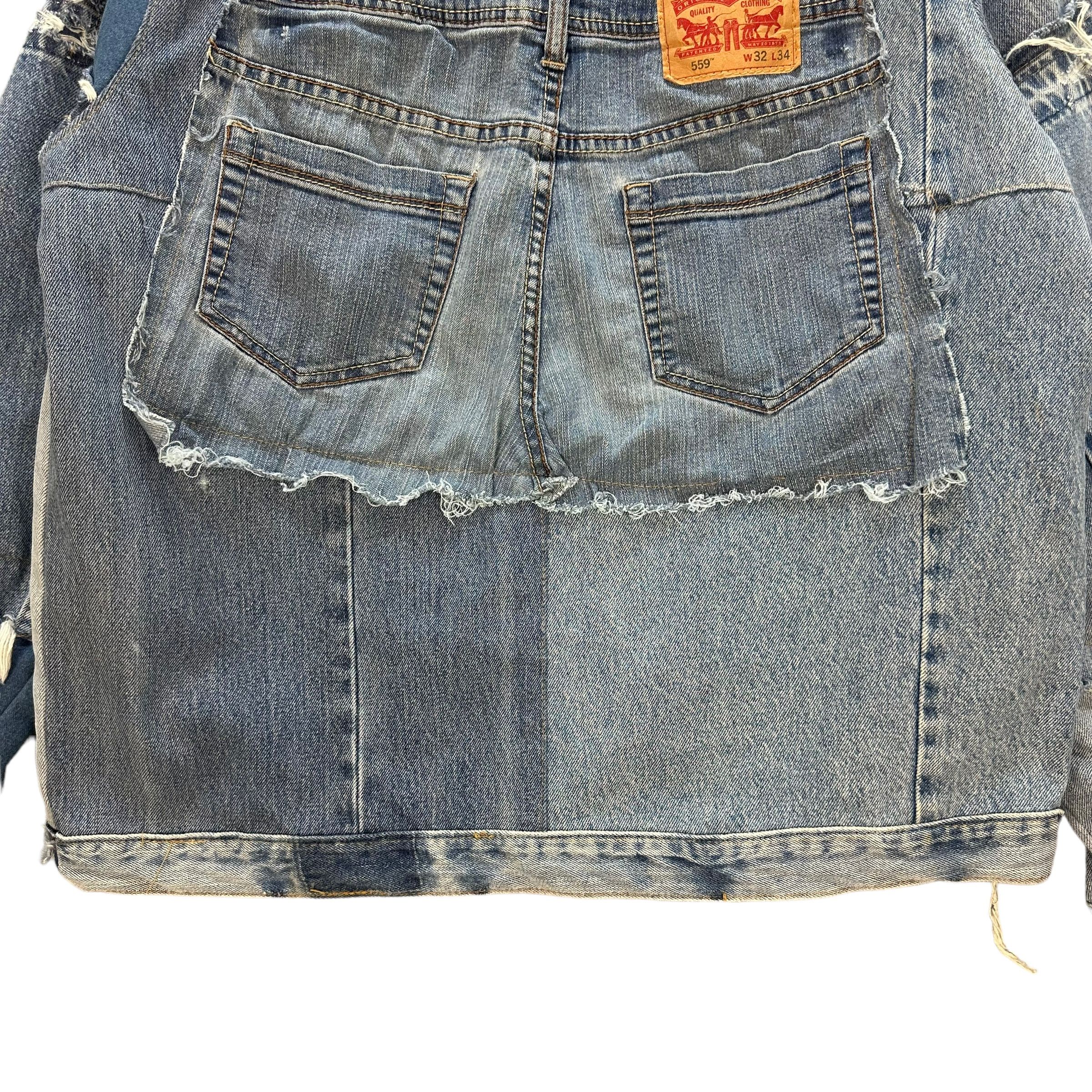 Other CUSTOM PATCH WORK ALL LEVIS DENIM JACKET #8670-019 Size US L / EU 52-54 / 3 - 14 Thumbnail
