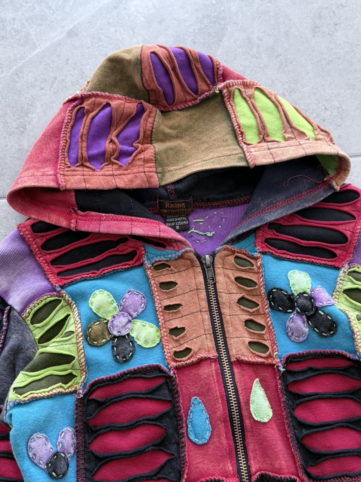 Hysteric Glamour Vintage Y2K Hysteric Glamour Patchwork Zip Hoodie Size S / US 4 / IT 40 - 3 Thumbnail