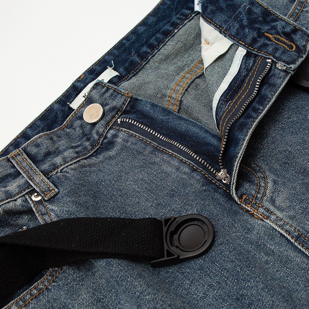 Japanese Brand Men's street style belted distressed jeans Size US 32 / EU 48 - 4 Thumbnail