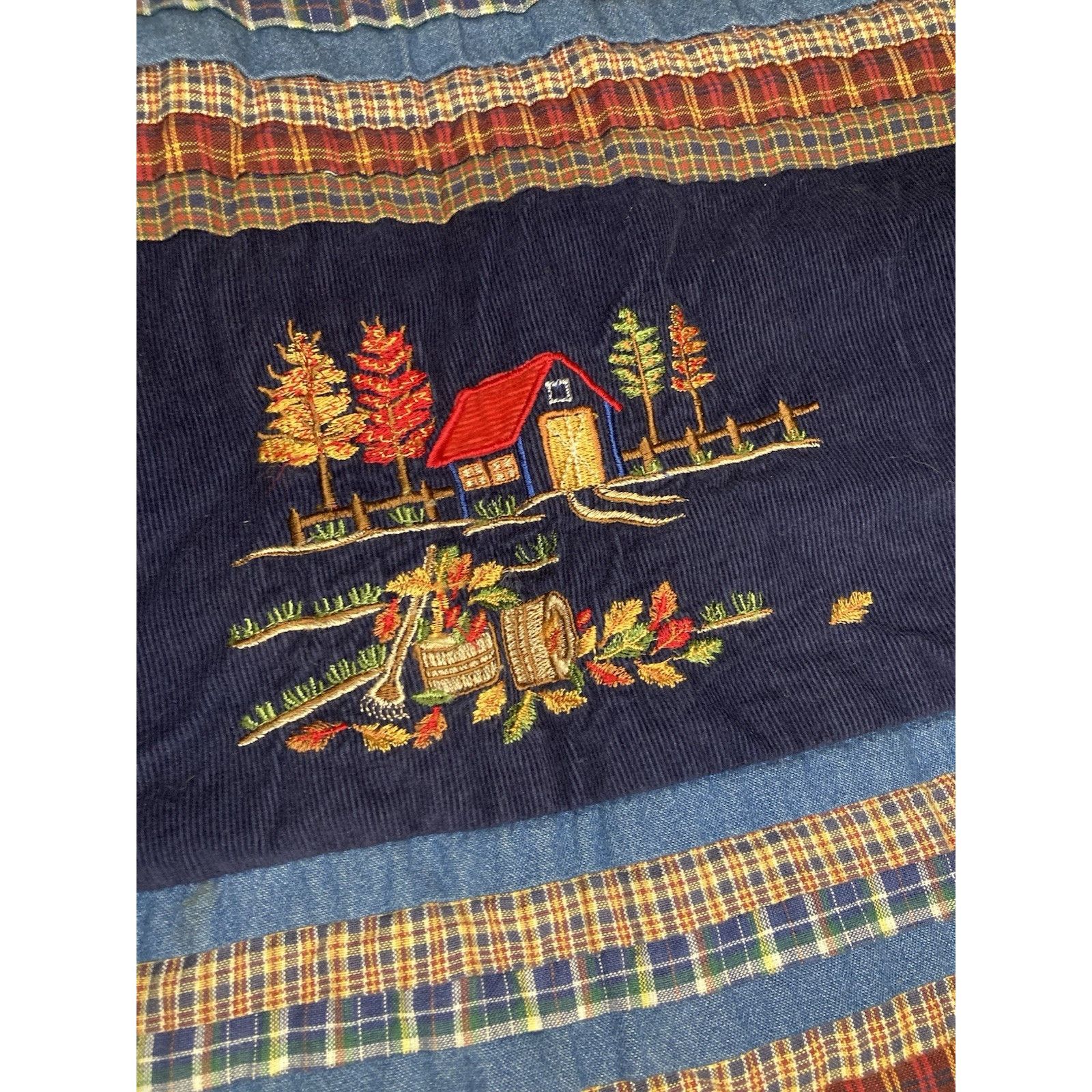 Vintage Vtg Embroidered Corduroy Vest XL/2X Cabin Cottage Teacher Size XL / US 12-14 / IT 48-50 - 3 Thumbnail