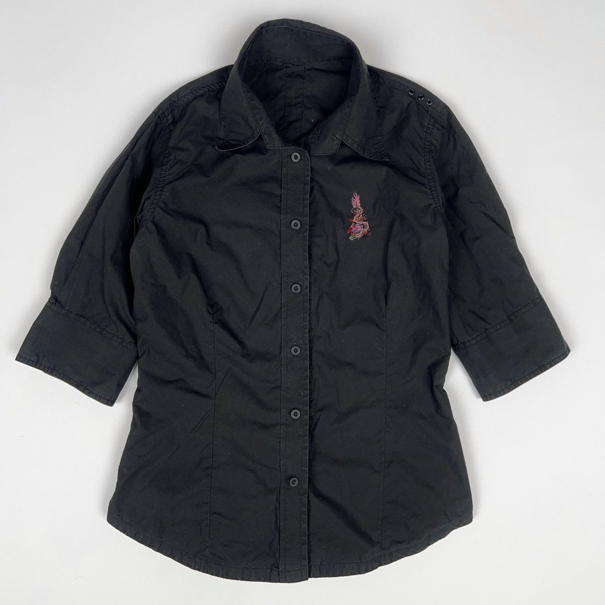 Maharishi Maharishi Black Zyar Shirt Dragon Short Sleeve Size M / US 6-8 / IT 42-44 - 1 Thumbnail