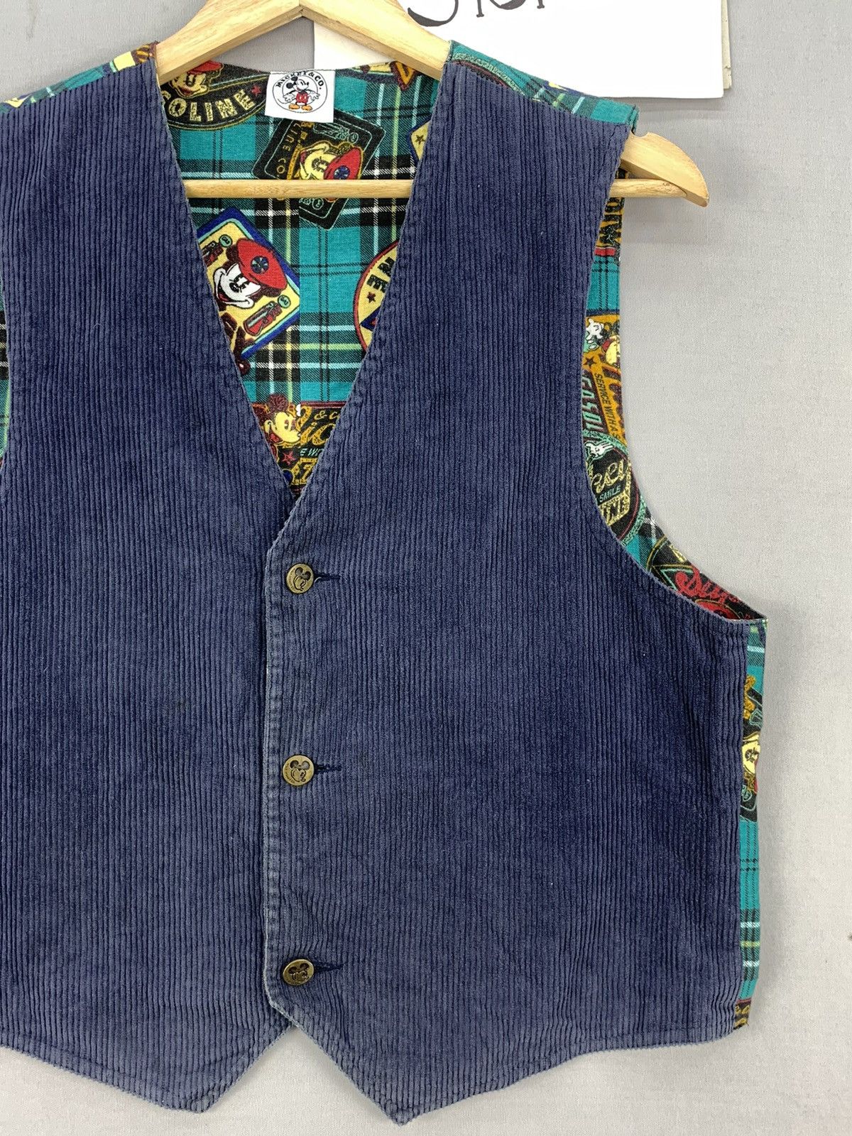 Disney Vintage 90s Corduroy Hybrid Vest Disney Mickey & Co Jacket Size US M / EU 48-50 / 2 - 4 Thumbnail
