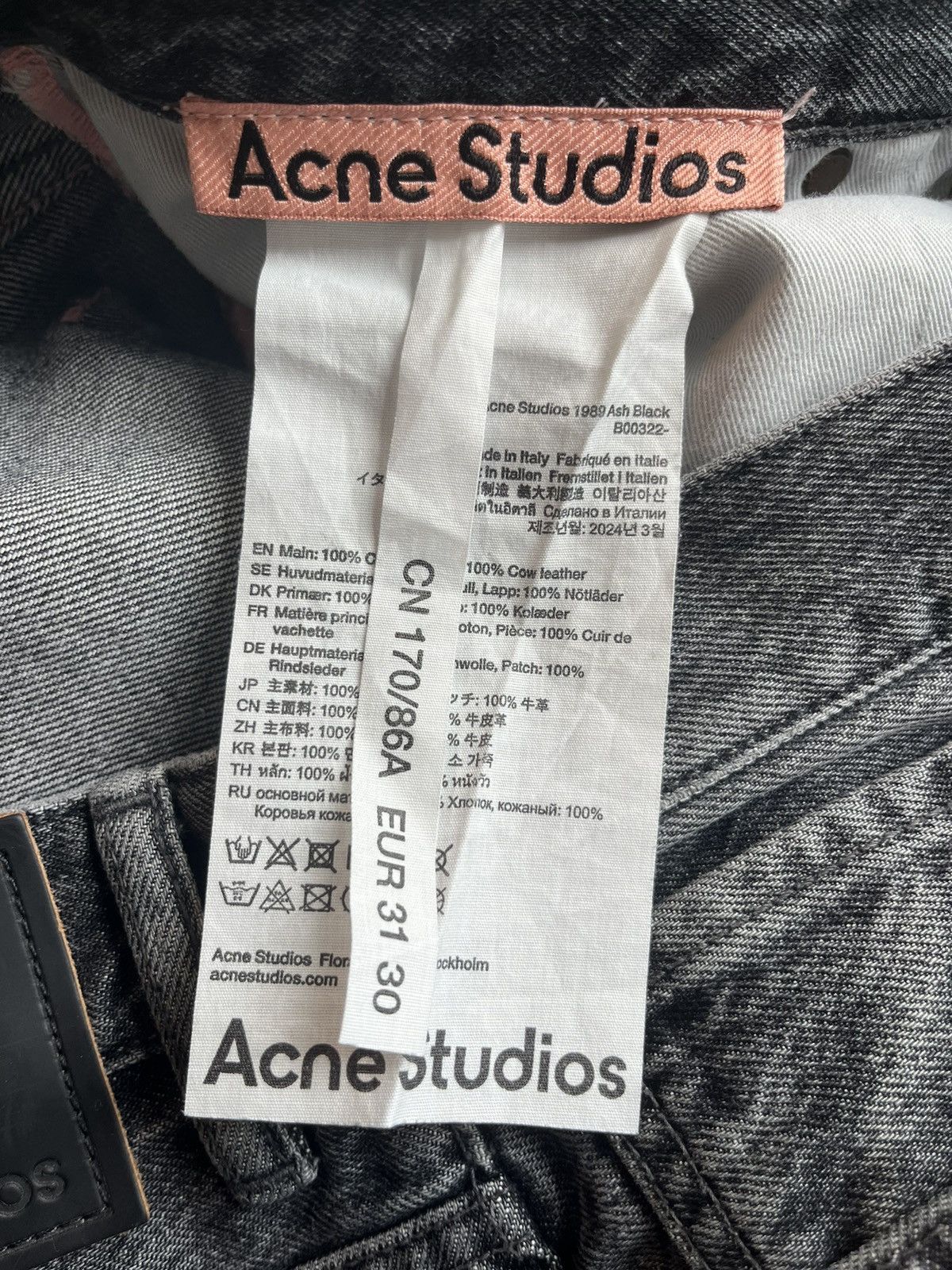 Acne Studios Acne Studios 1989 Ash Black Size US 32 / EU 48 - 5 Thumbnail