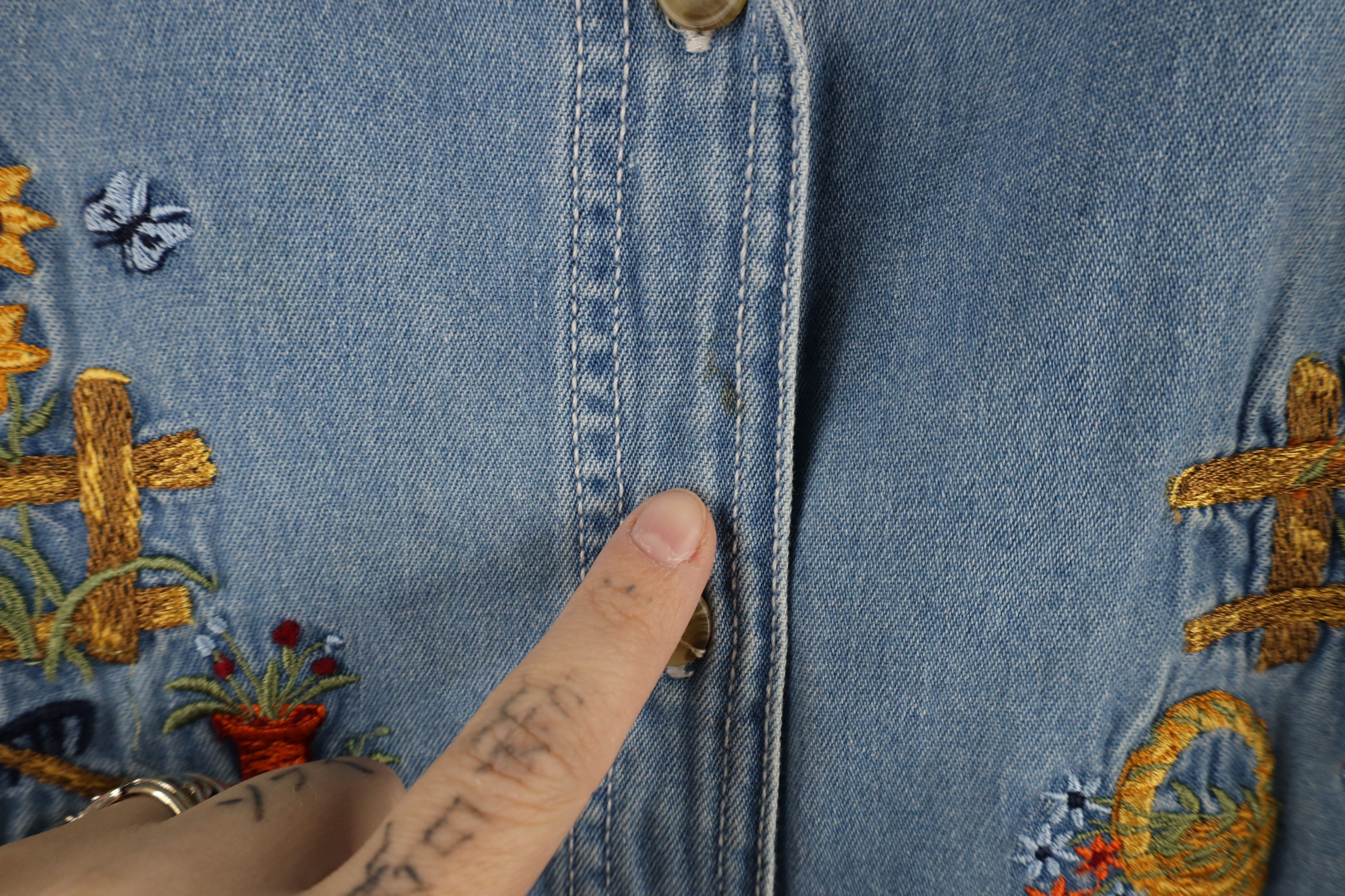 Vintage Vintage 90s Streetwear Garden Pumpkin Denim Button Shirt Size XXL / US 16-18 / IT 52-54 - 6 Thumbnail