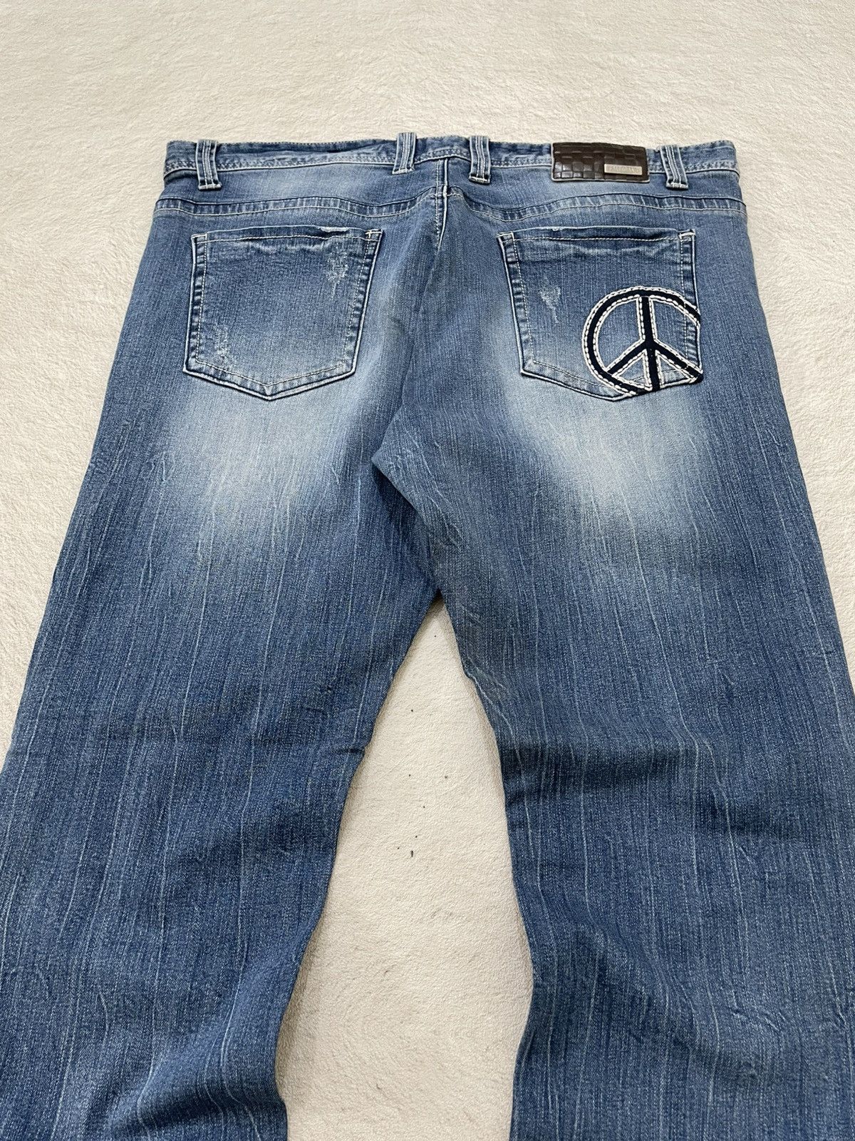 Japanese Brand 2000s TBJ Japanes Mudwash Denim Loose Y2K Embroidered Size US 40 / EU 56 - 8 Thumbnail