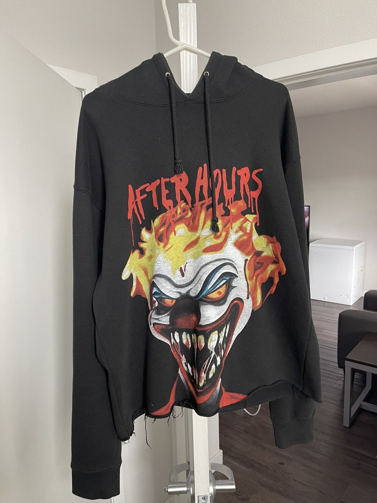 image of Vlone After Hours Cropped Hoodie in Black, Men's (Size Large)