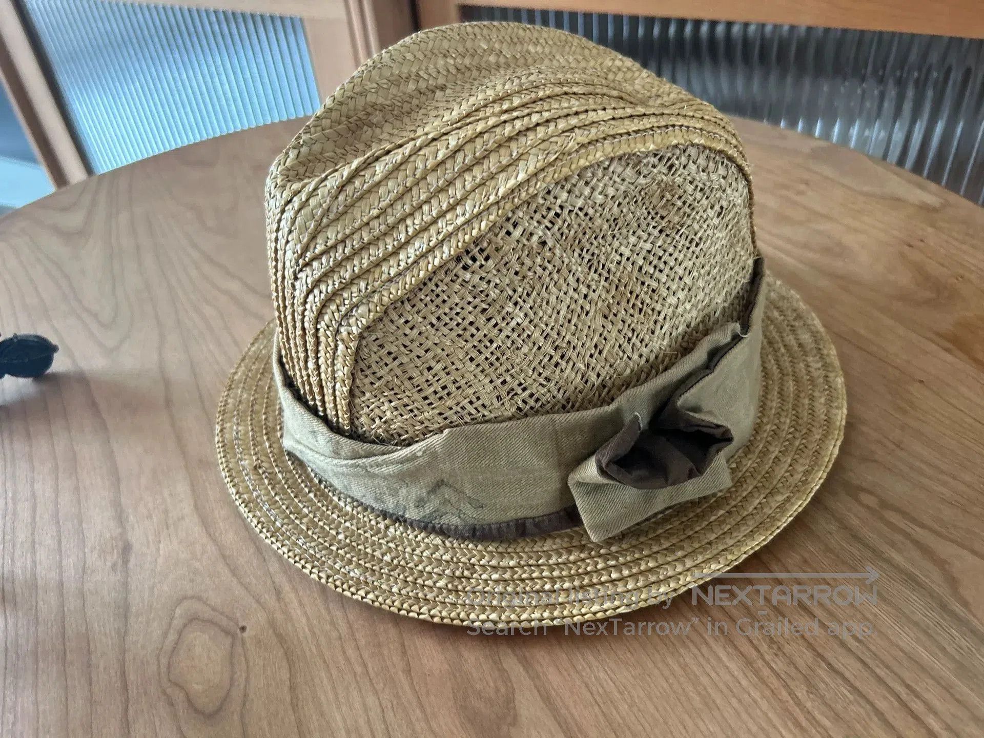 Kapital stylish woven straw hat with ribbon. Size ONE SIZE - 1 Thumbnail